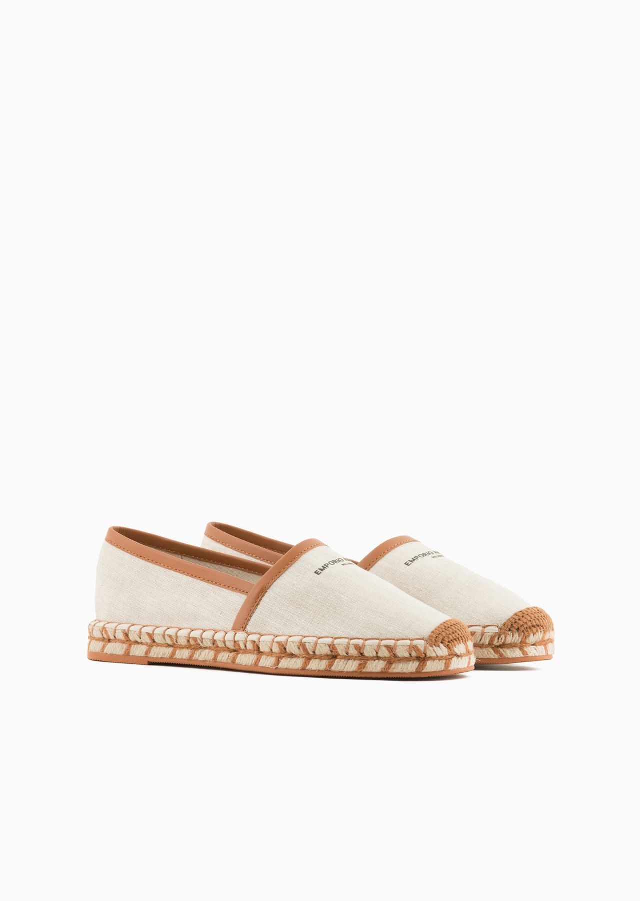 Linen espadrilles with leather trim - 2