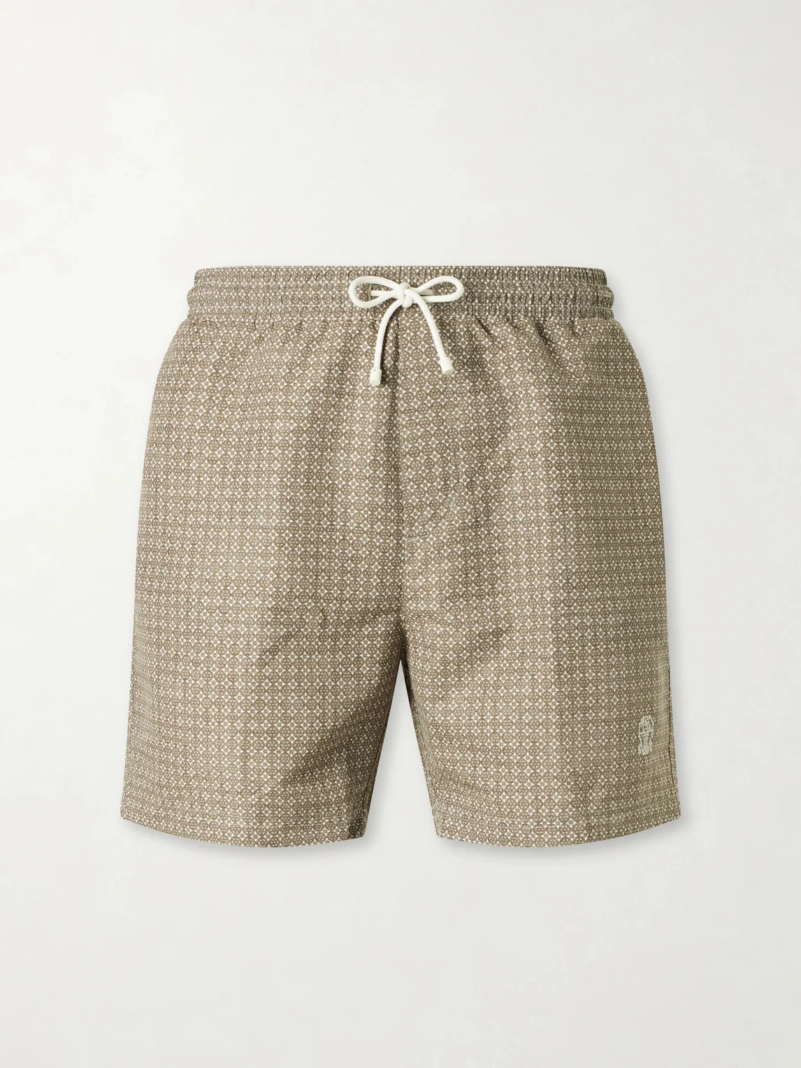 Straight-Leg Mid-Length Printed Shell Swim Shorts - 1