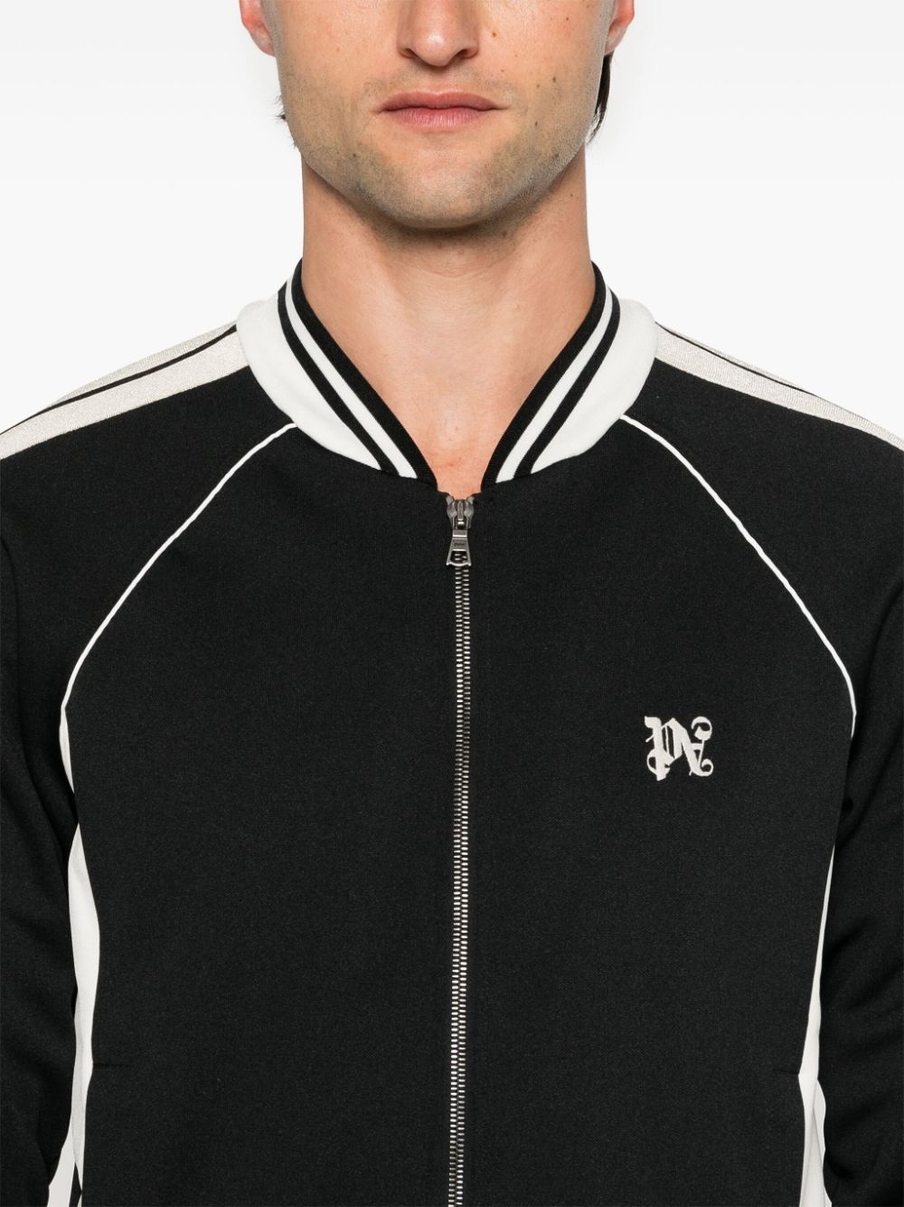 logo-embroidered bomber jacket - 5