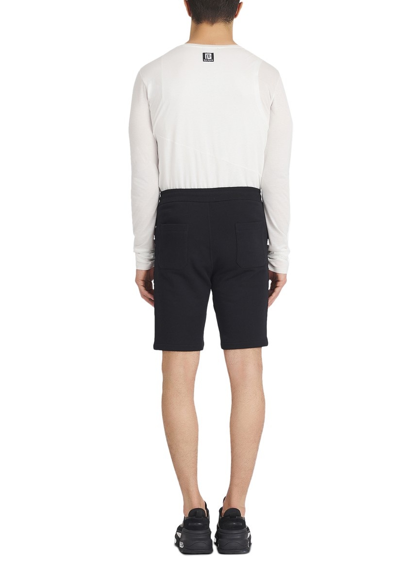 Cotton shorts with embossed Balmain logo - 3