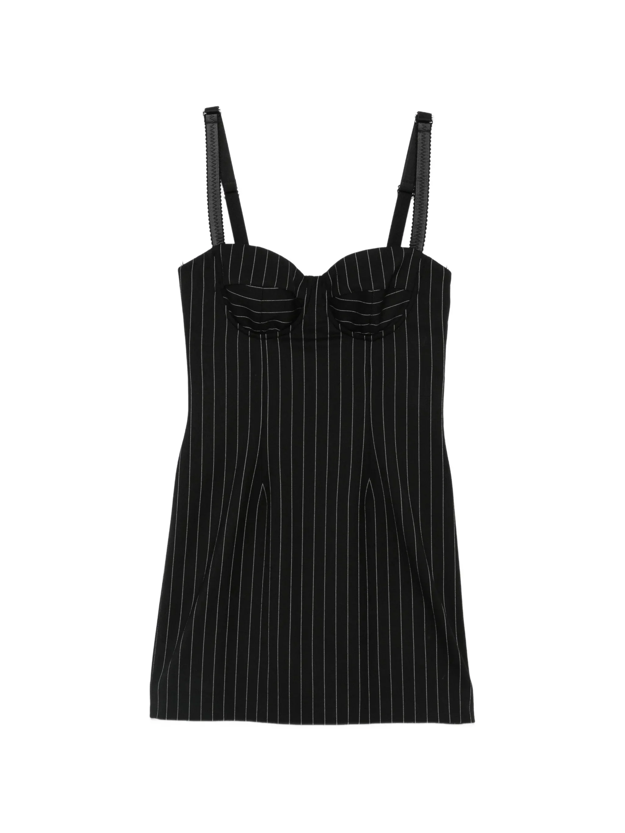 Dolce & Gabbana Pinstripe-print Sweetheart-neck Dress - 1