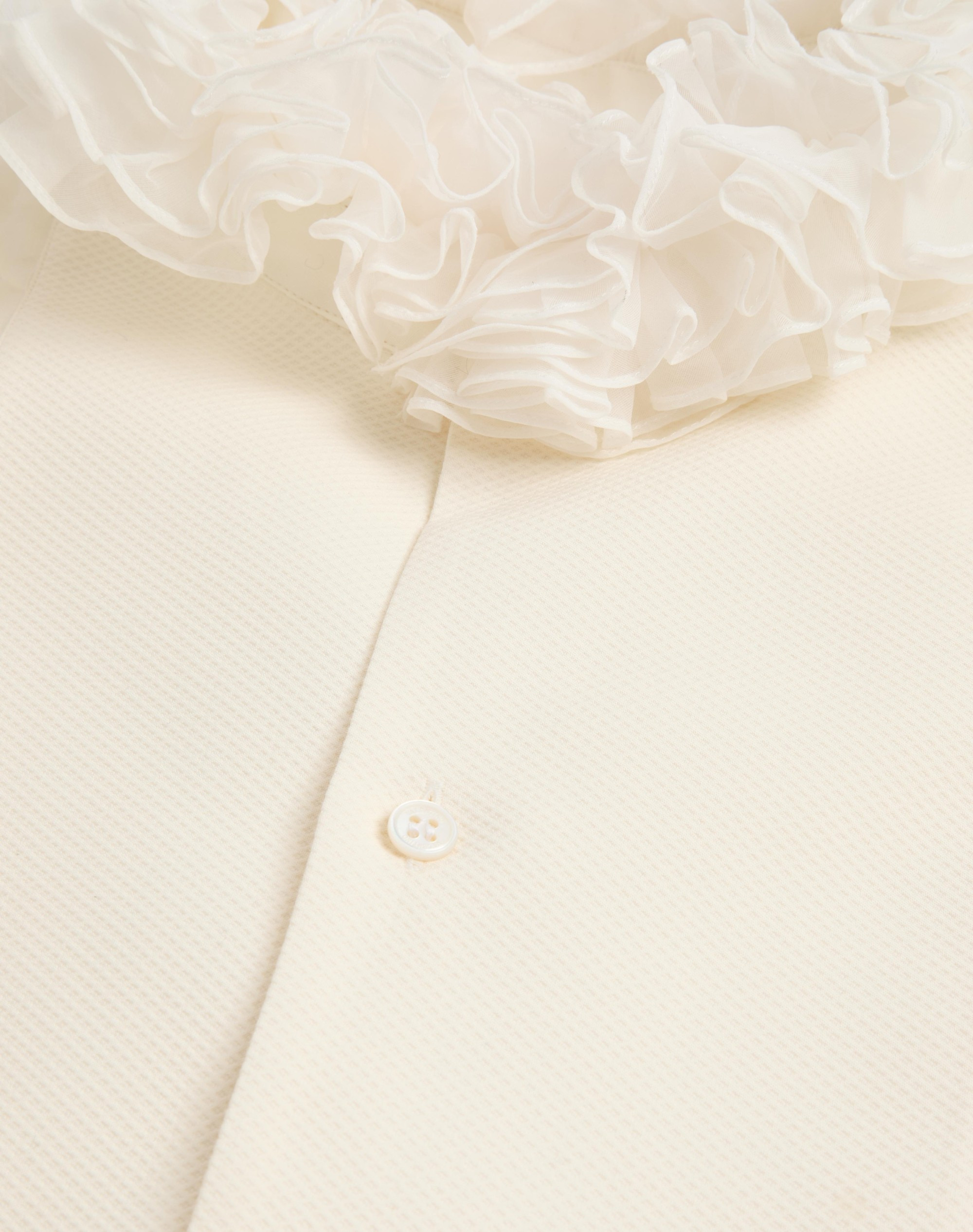 COTTON SHIRT WITH PLASTRON AND RUFFLES - 9