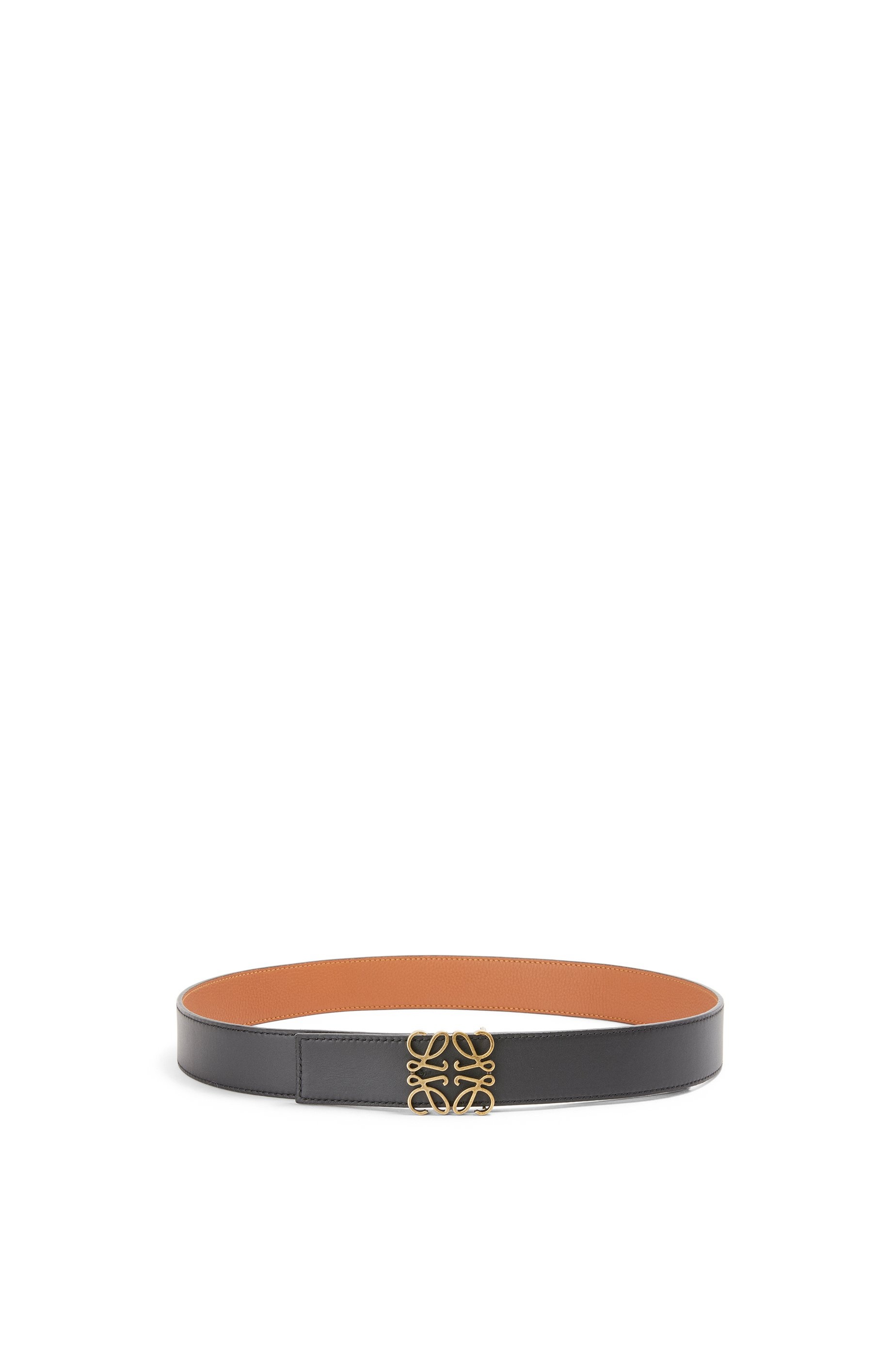 Reversible Anagram belt in soft grained calfskin and smooth calfskin - 2