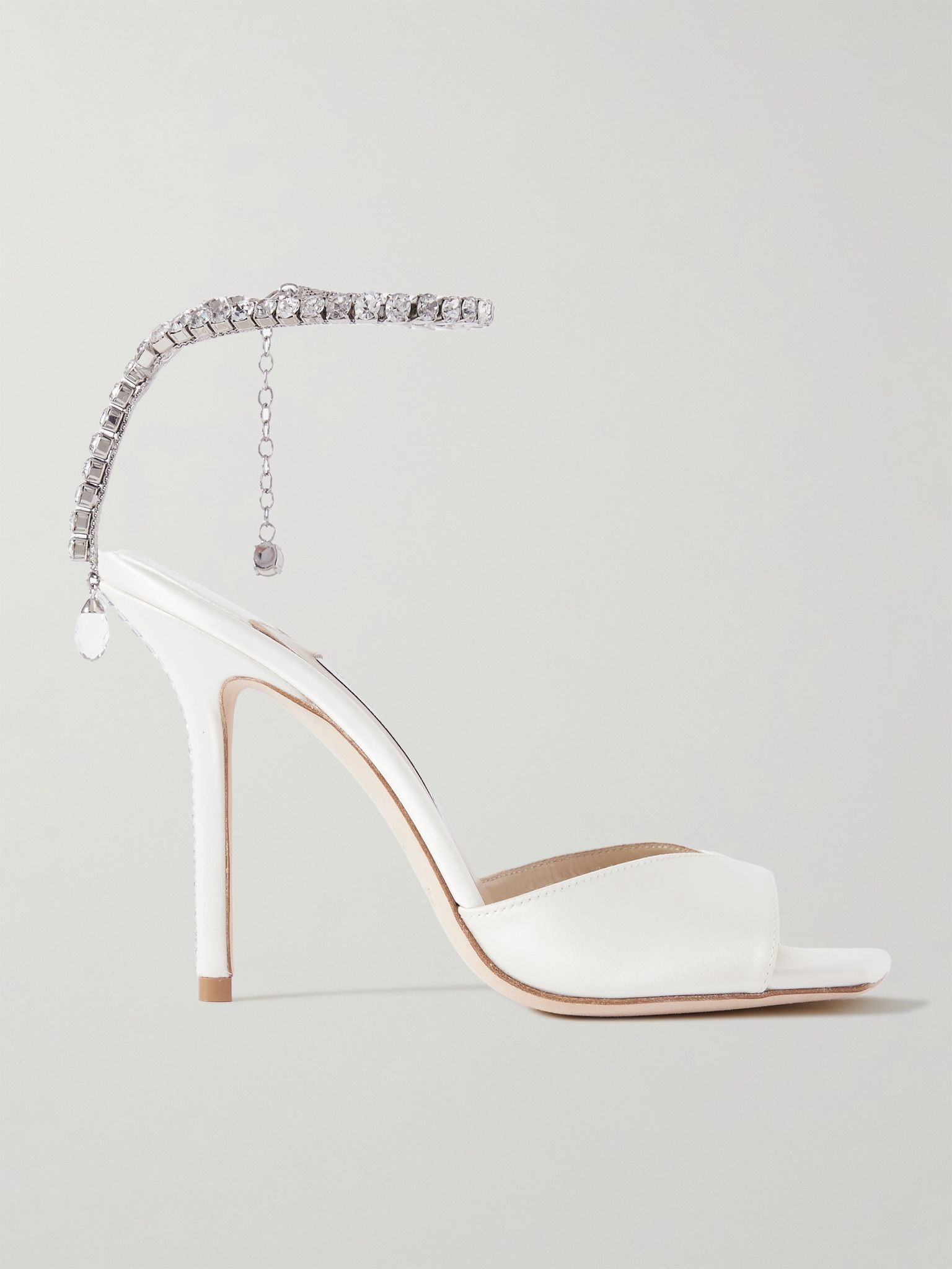Saeda 100 crystal-embellished satin sandals White - 1