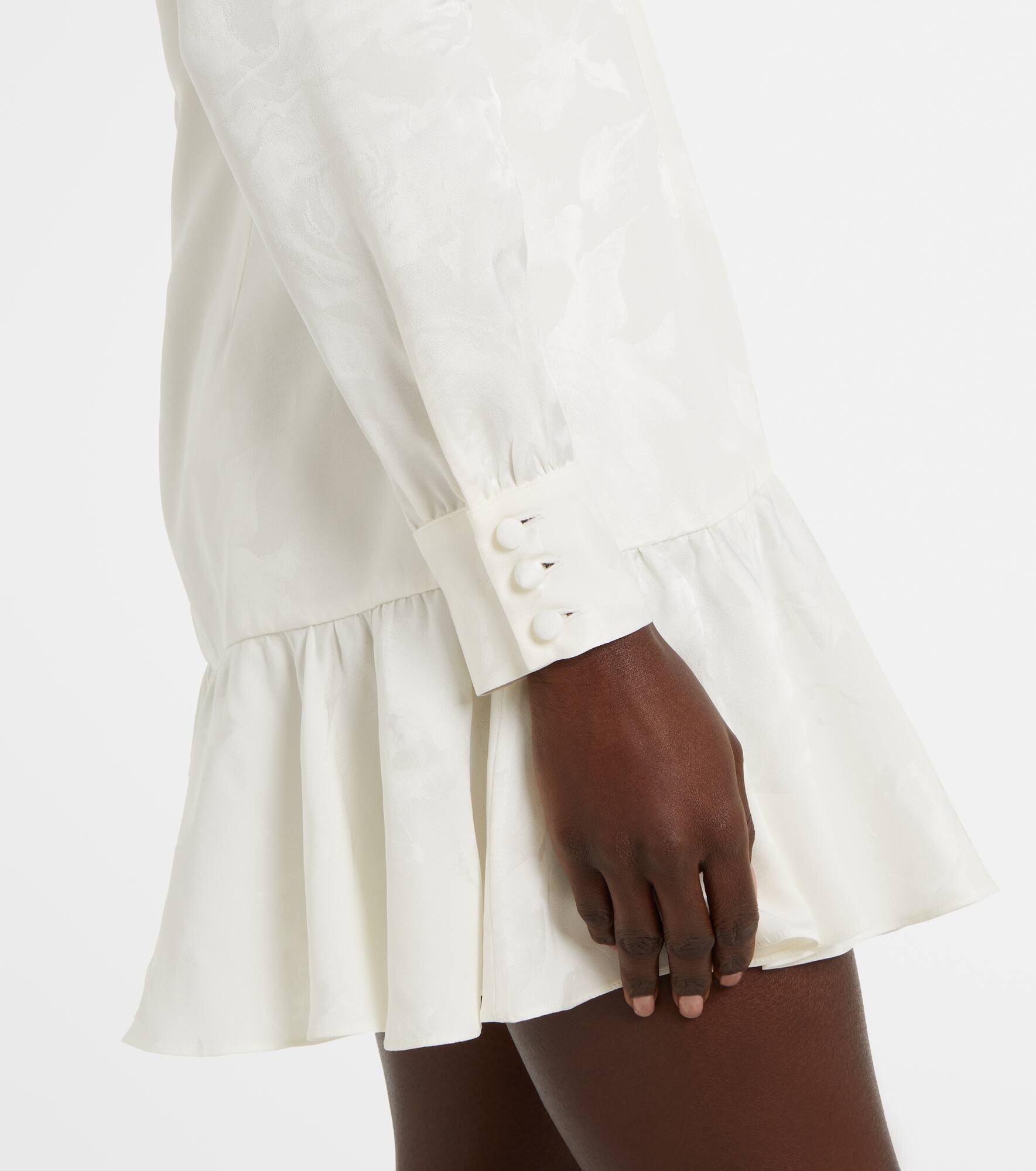 Bow-detail floral jacquard minidress - 5