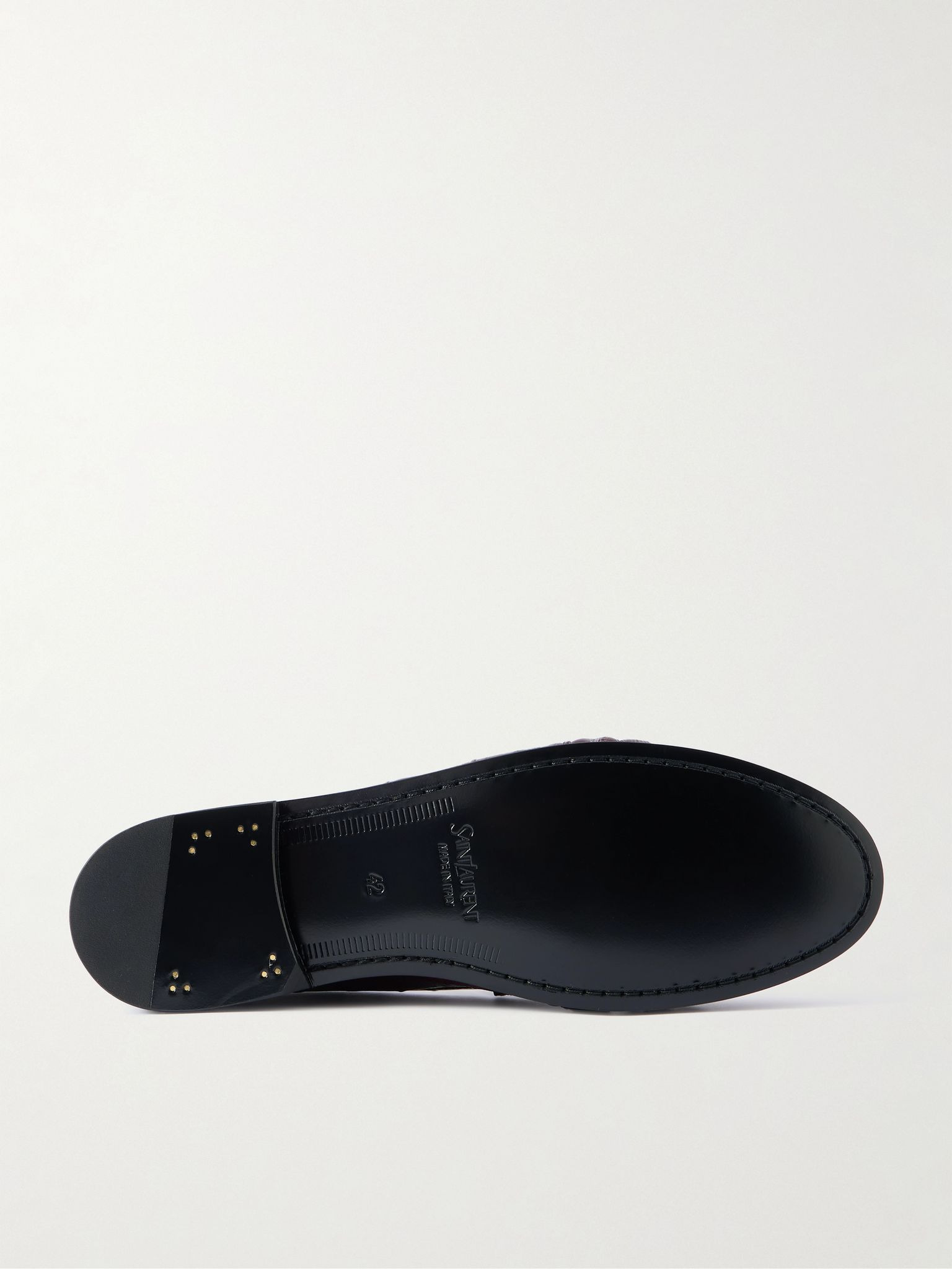 Le Loafer Monogram Logo-Appliquéd Eel Penny Loafers Burgundy - 3