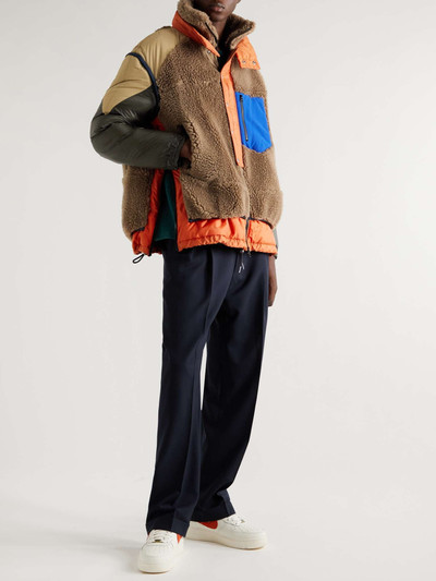 sacai Colour-Block Padded Shell and Wool-Fleece Jacket outlook