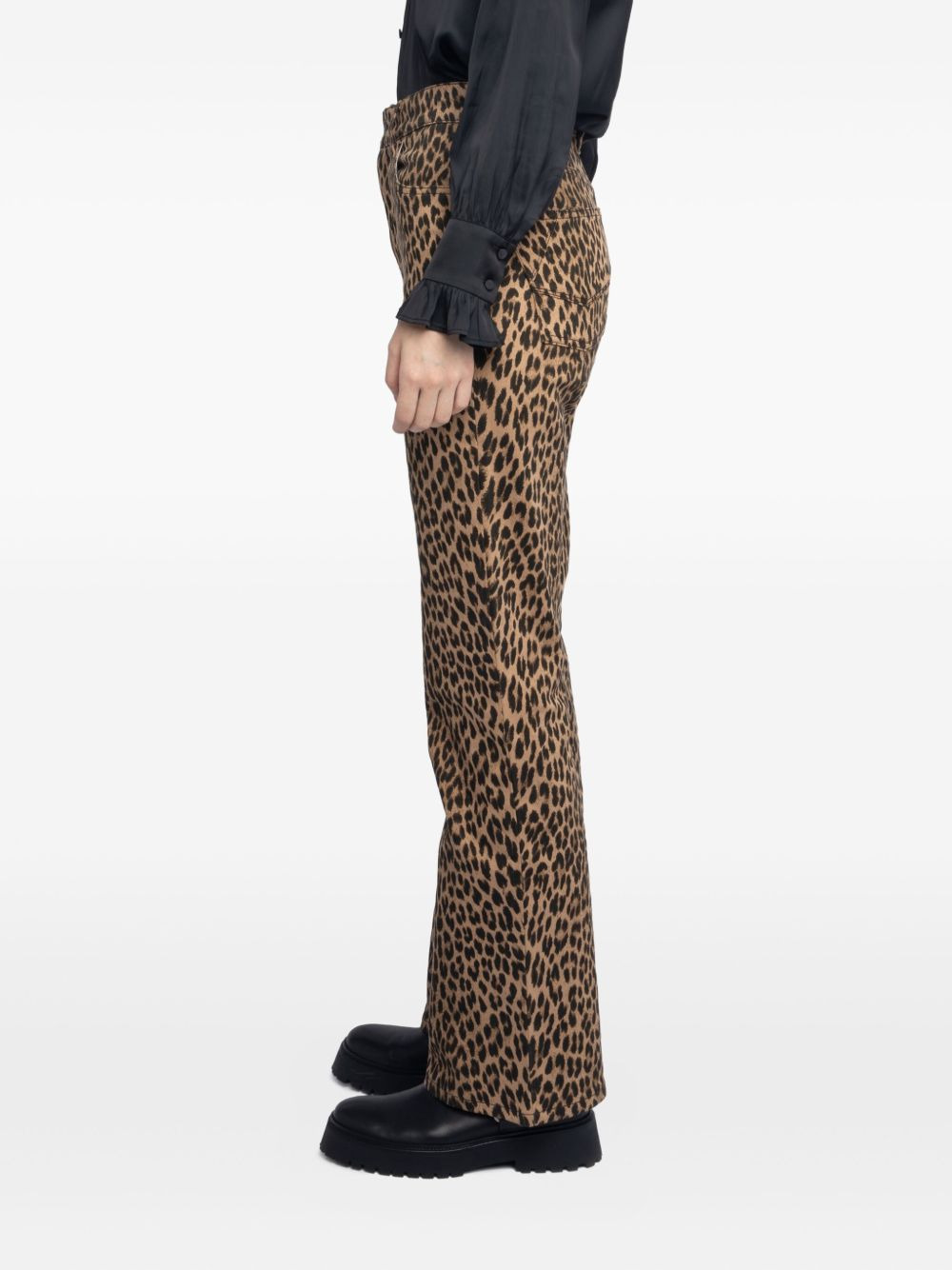 leopard-print high-rise trousers - 4