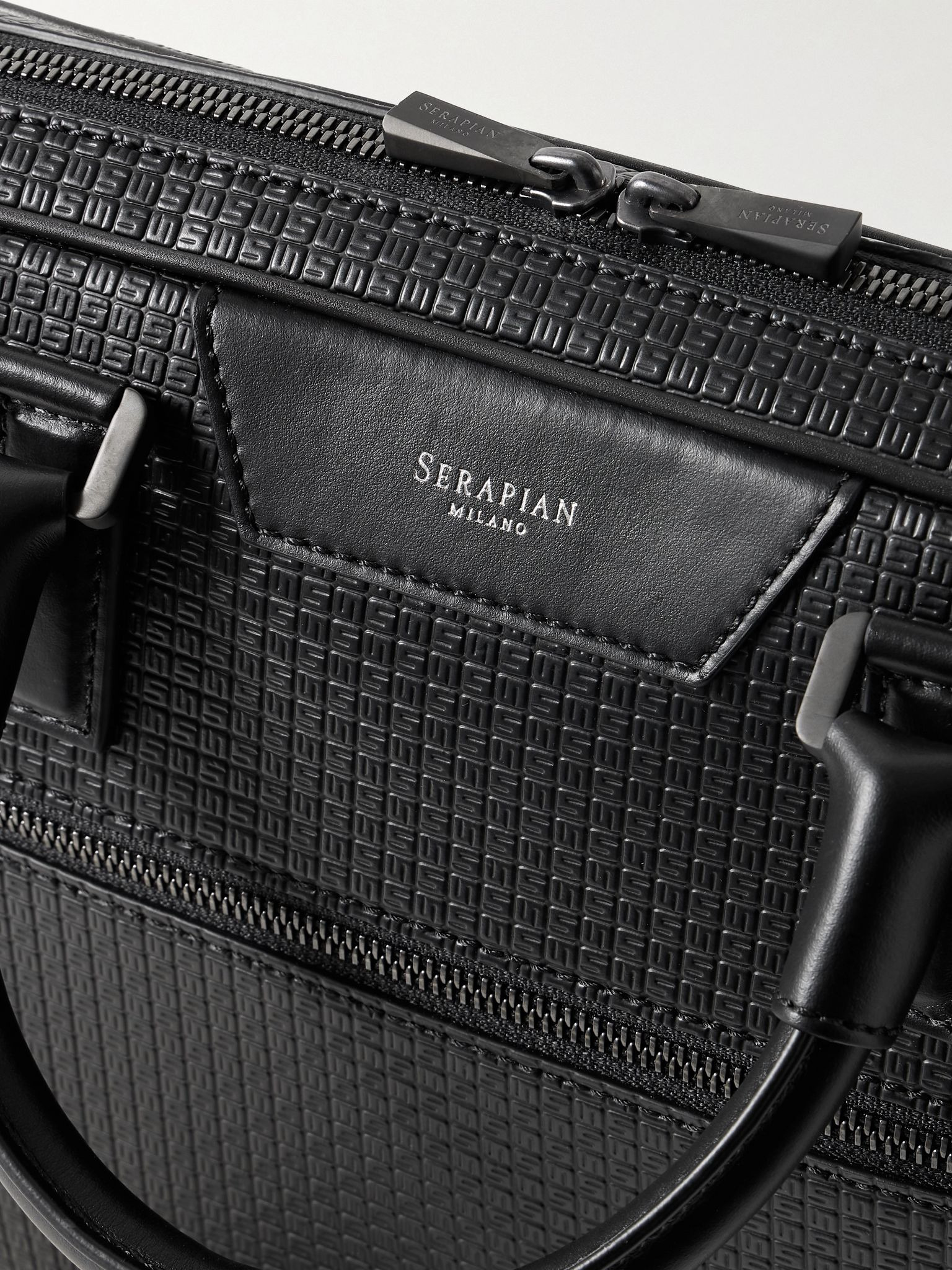 Leather-Trimmed Logo-Embossed Stepan Coated-Canvas Briefcase Black - 4