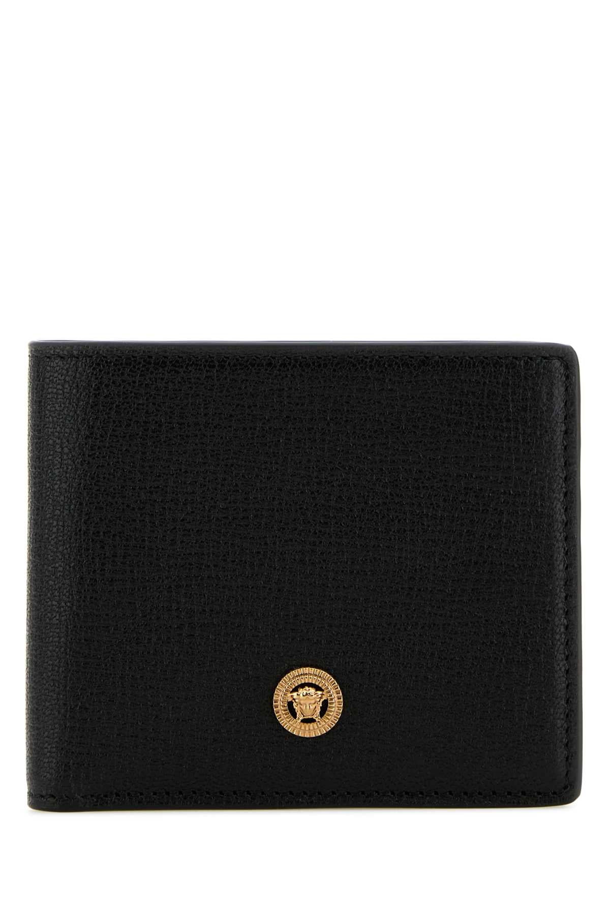 Versace Men Black Leather Wallet - 1