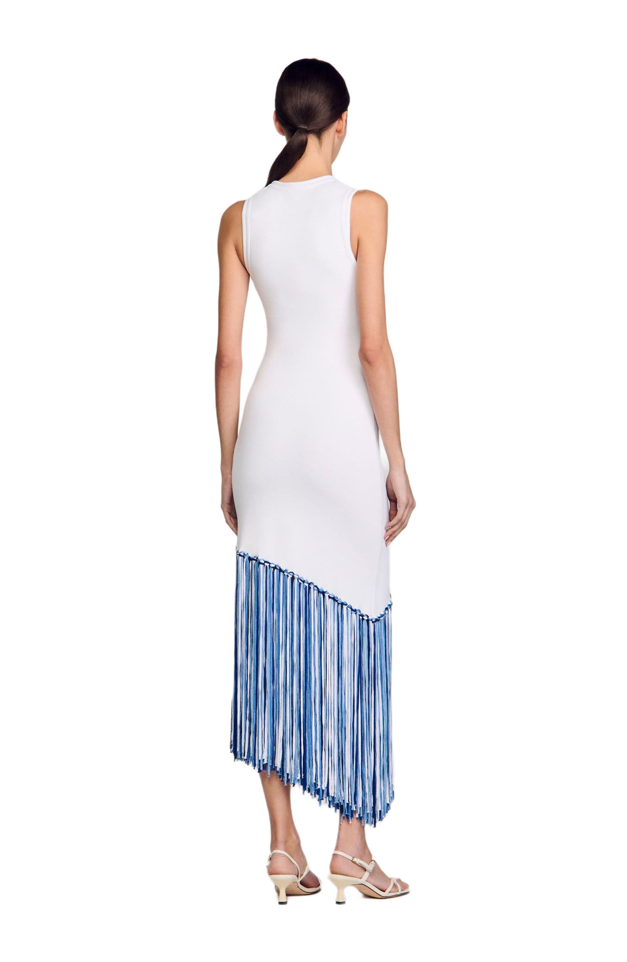 SANDRO Fringed maxi dress in White at Nordstrom - 2