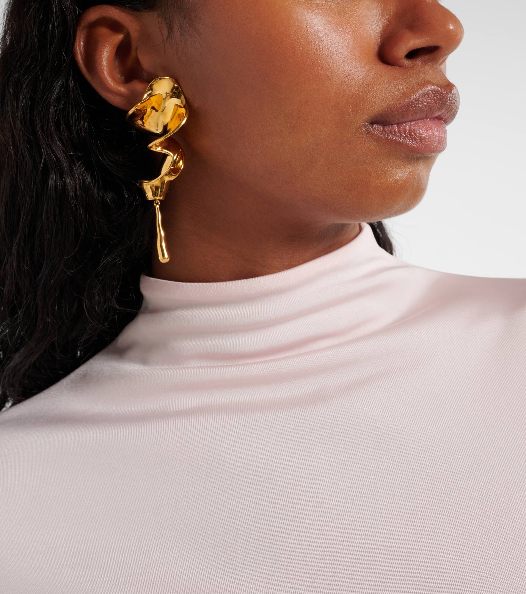 Tidal gold-plated drop earrings - 3
