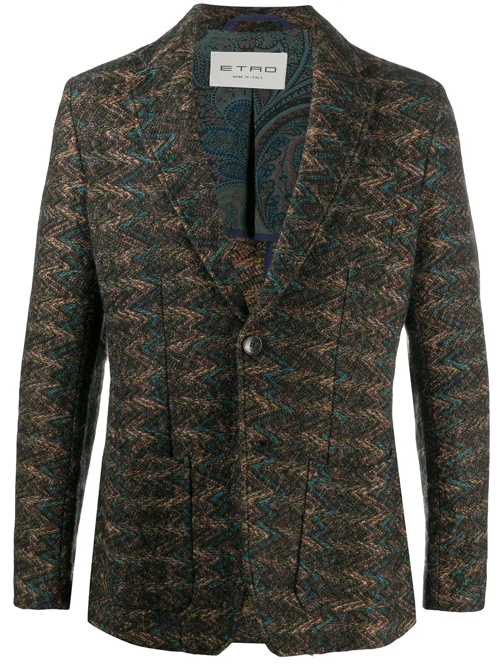 zigzag-patterned blazer - 1