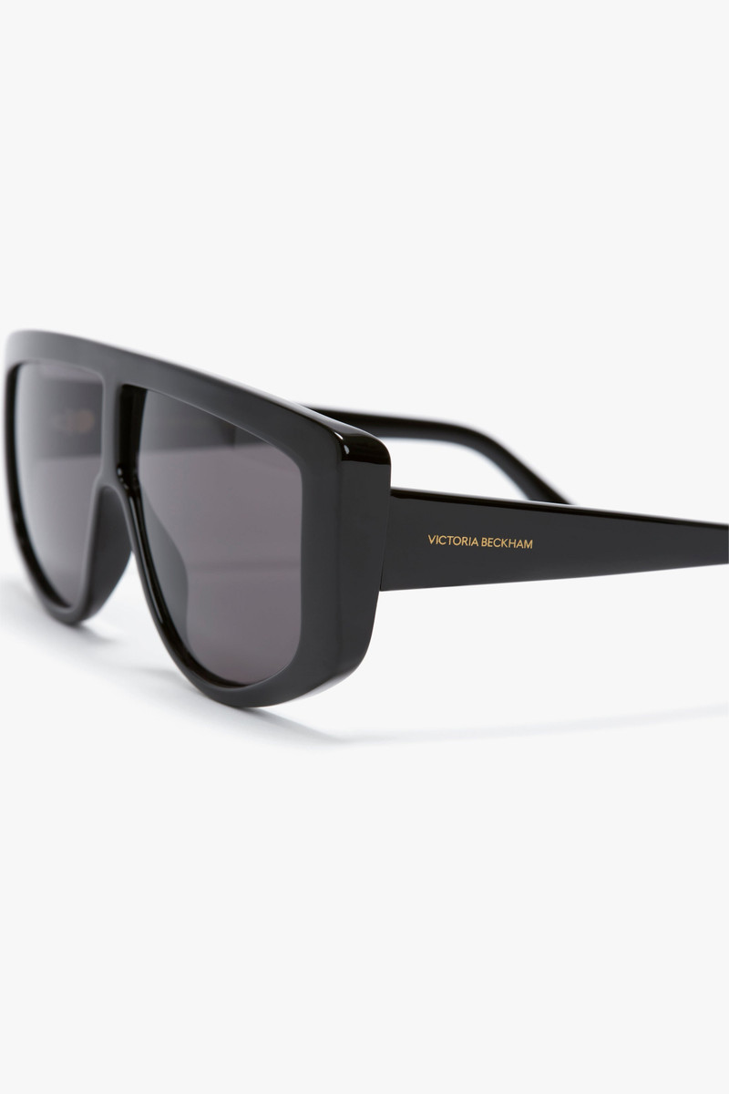 Acetate Visor Sunglasses In Black 4
