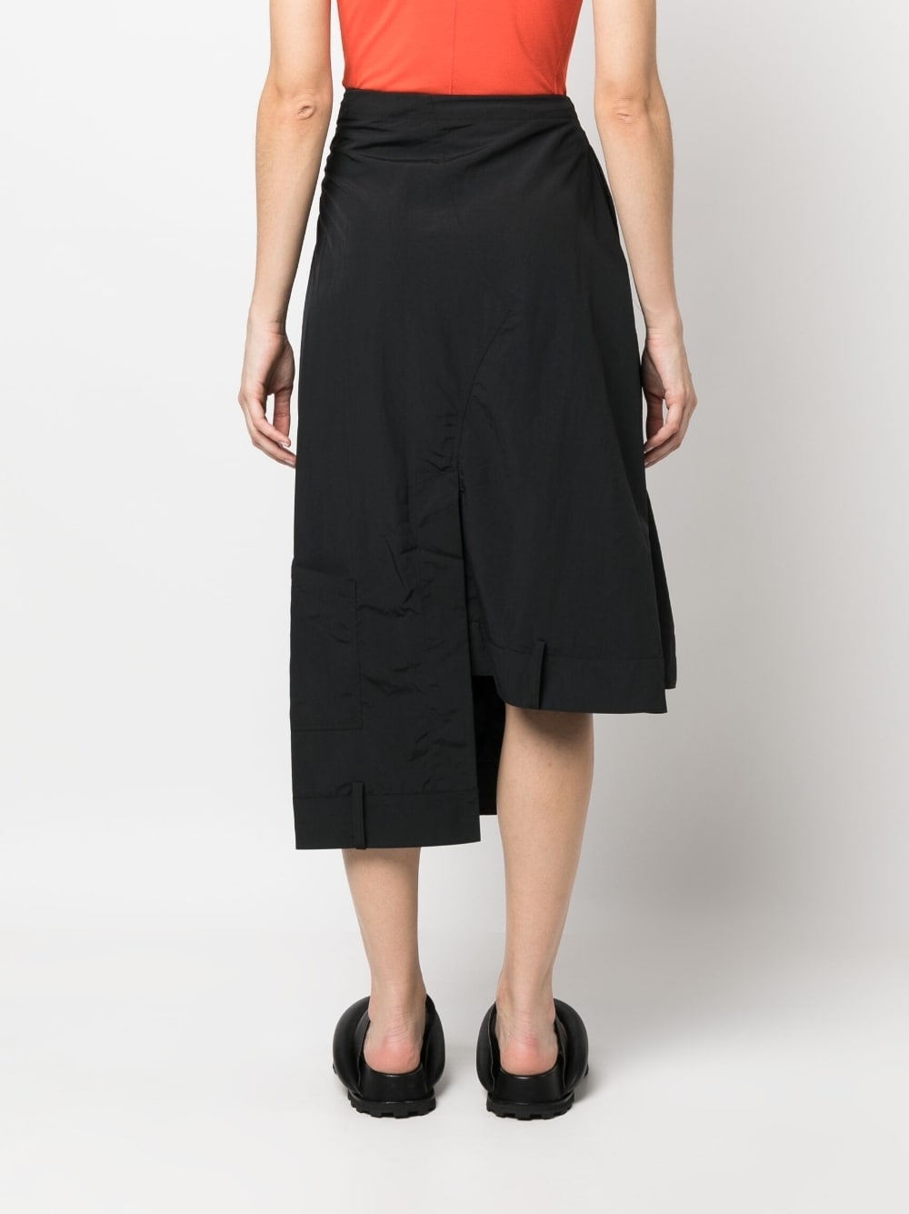 high-waisted asymmetric-hem skirt - 4