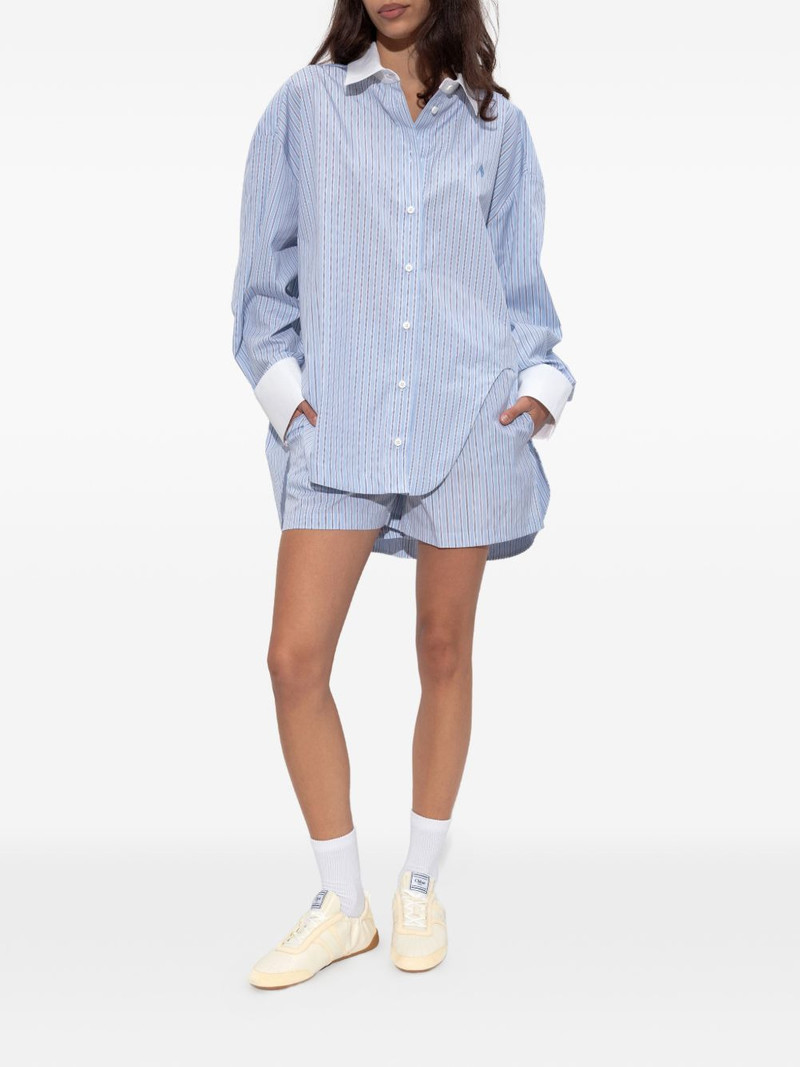 THE ATTICO striped-pattern elasticated mini shorts outlook