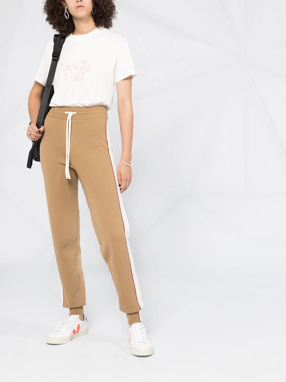 double-face knit track trousers - 6