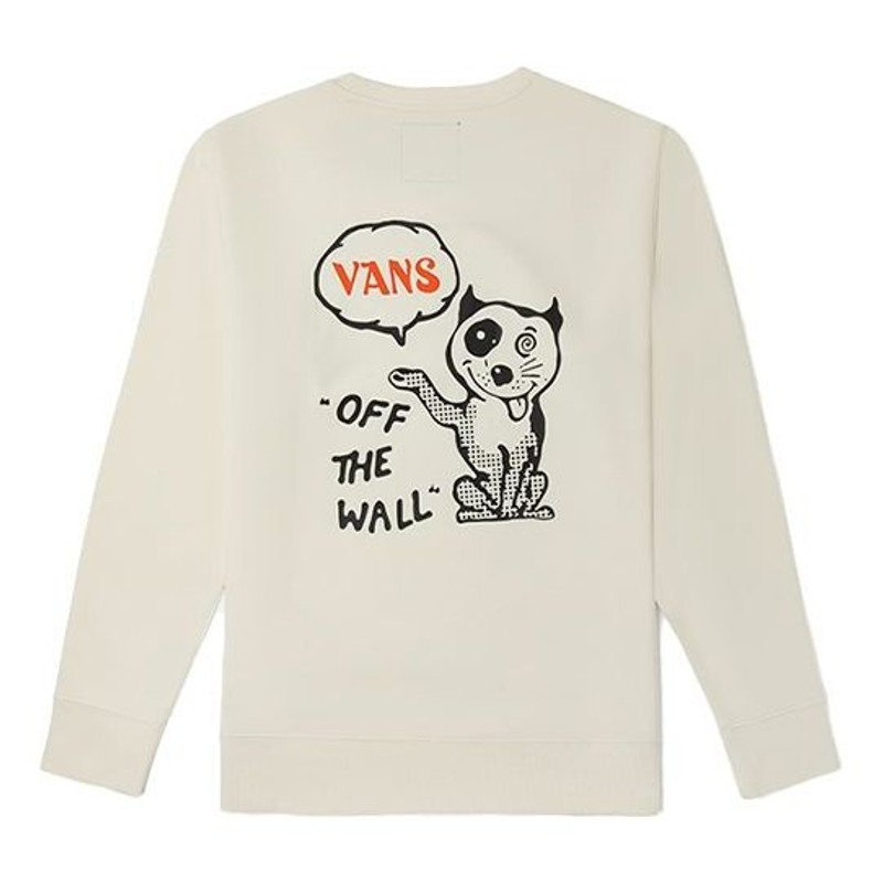 Vans Vans Funny Pattern Pullover Round Neck Sports Couple Style Creamy White VN0A5H76FS8 outlook