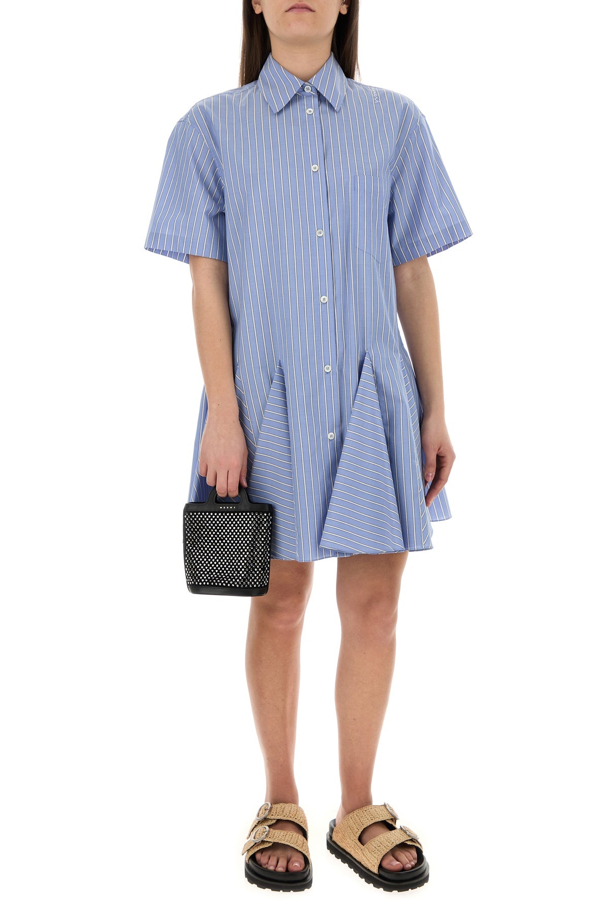 Embroidered poplin shirt dress - 6