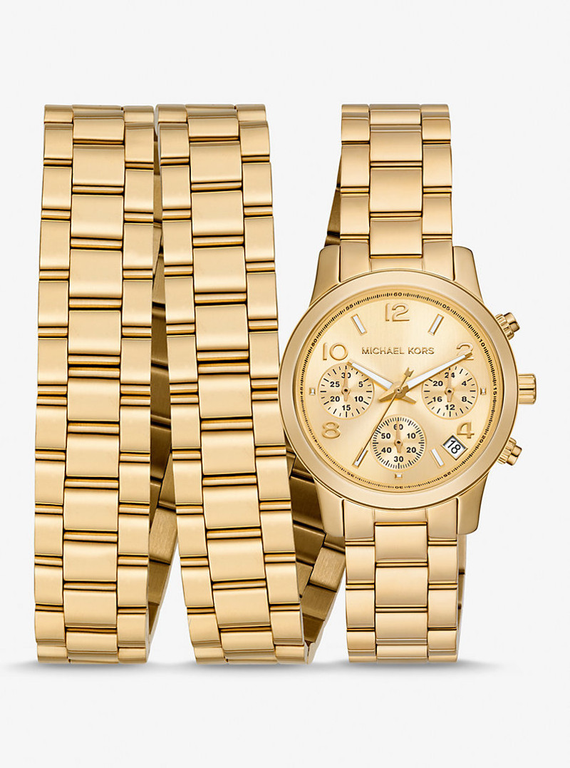 Runway 18K Gold-Plated Stainless Steel Triple Wrap Watch 1