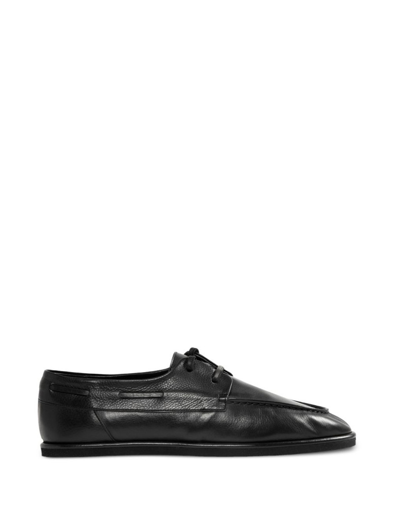 lace-up leather boat shoes 1