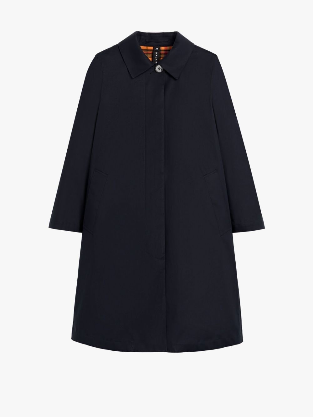 TARTAN BANTON NAVY RAINTEC COTTON COAT - 1