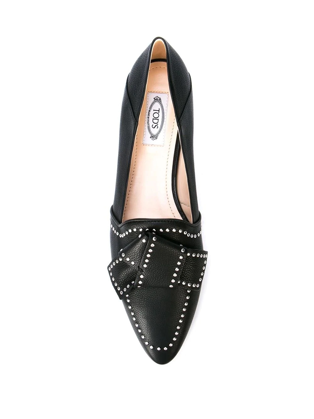 studded bow loafers - 4