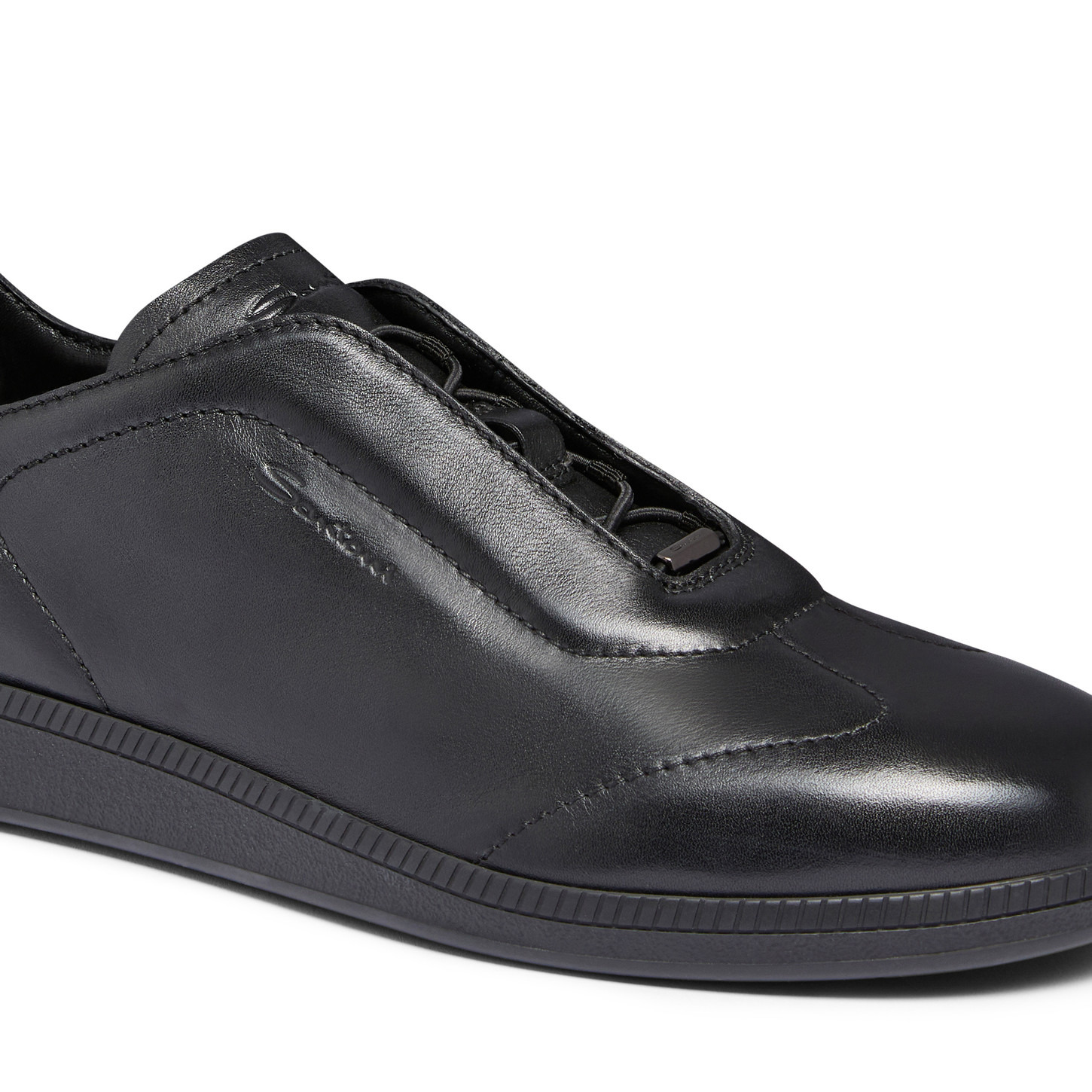Men's black leather sneaker - 5