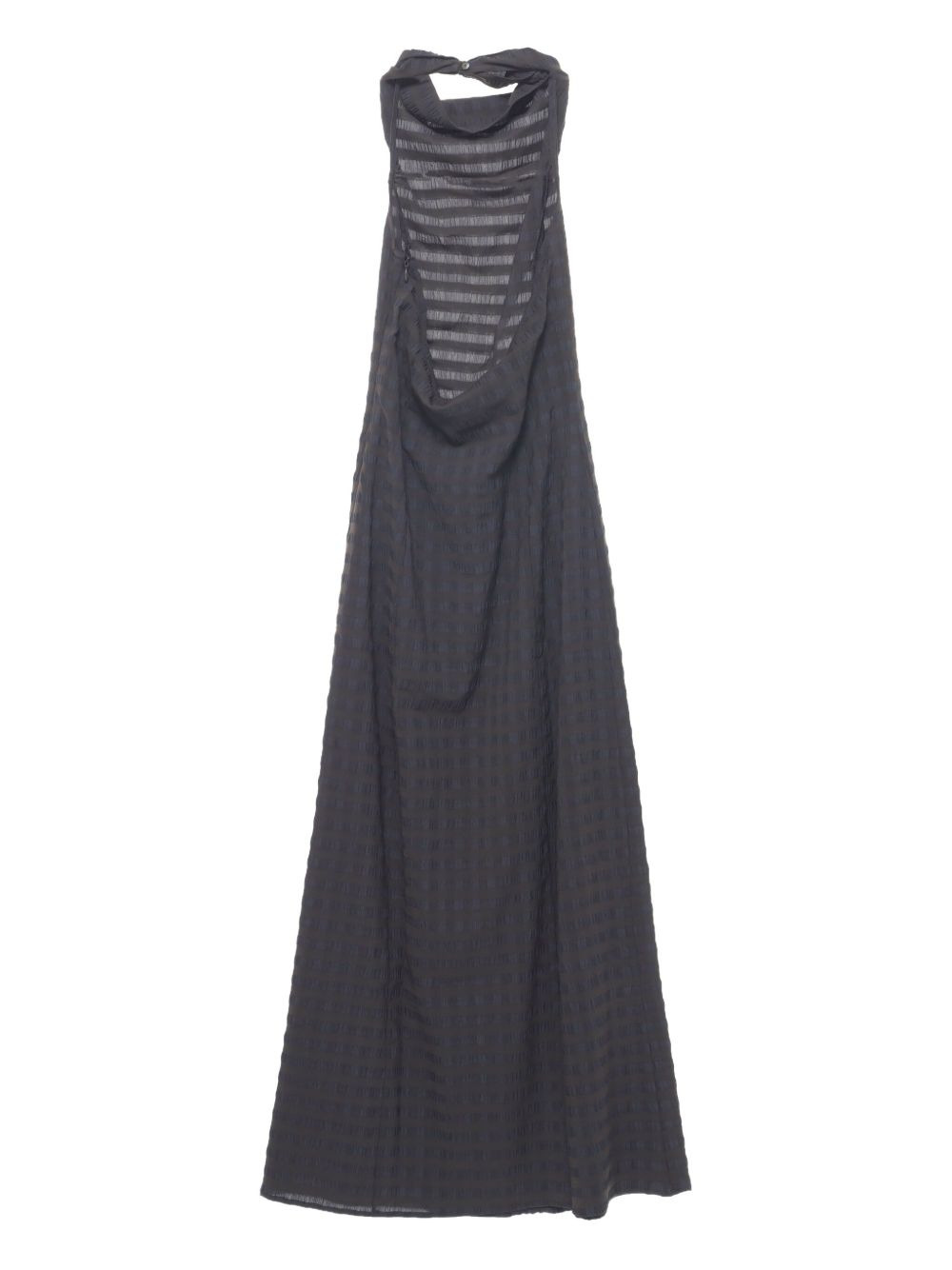 maxi halter-neck gingham dress - 5