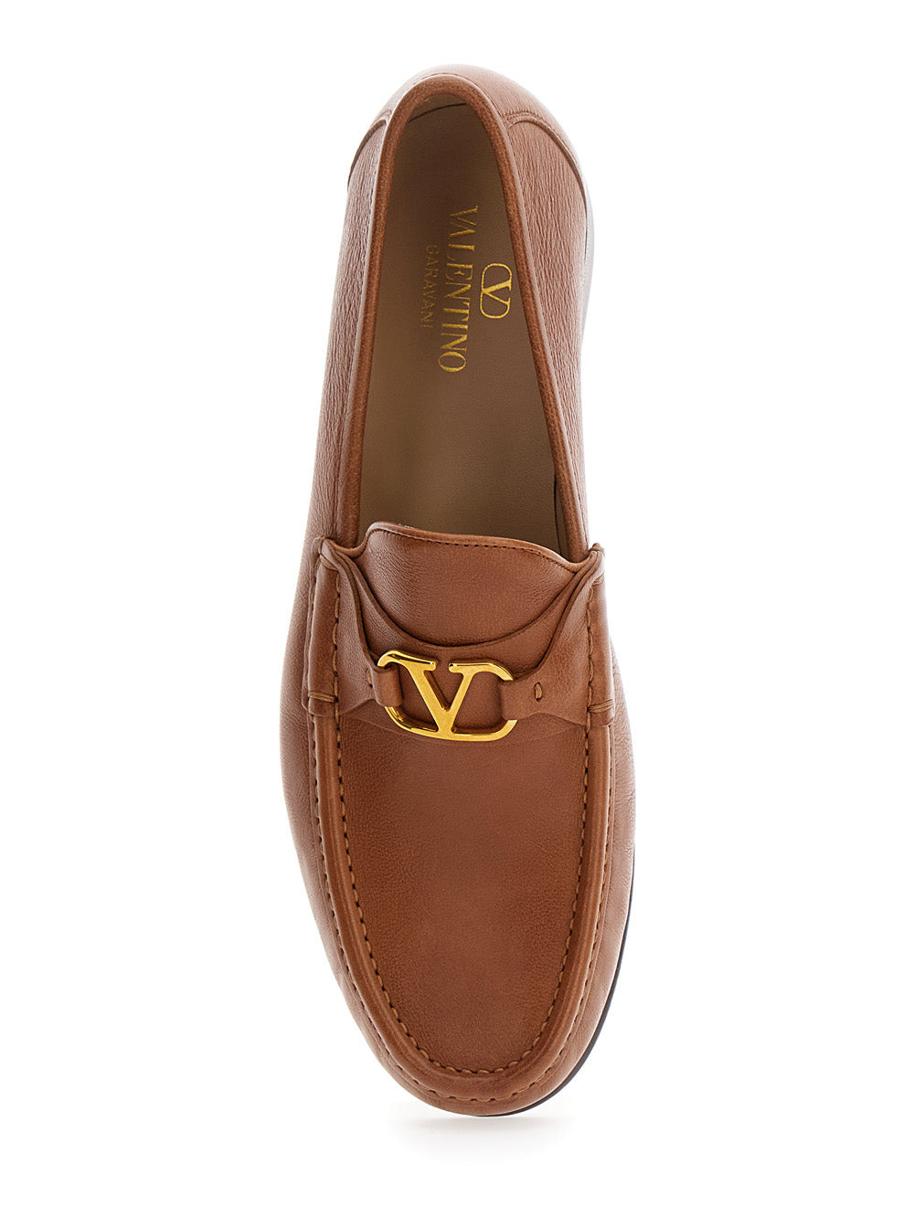 Valentino Garavani Men Brown Loafers With Vlogo Signature Detail In Leather Man - 4