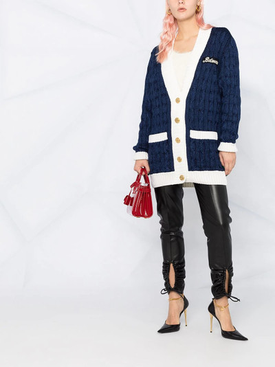 Balmain cable knit cardigan outlook