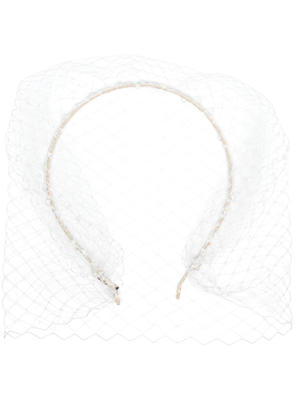 veil-detail fishnet headband - 1
