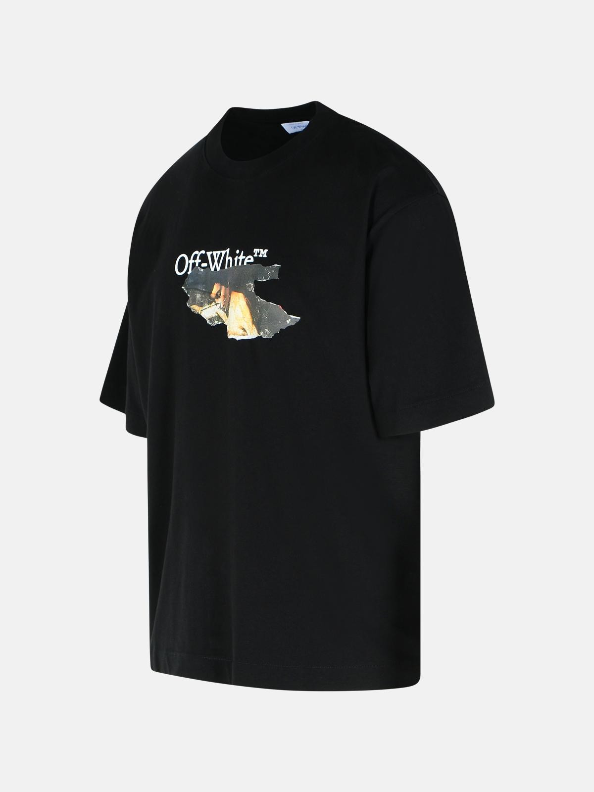 'PAINT ARROW' BLACK COTTON T-SHIRT - 2