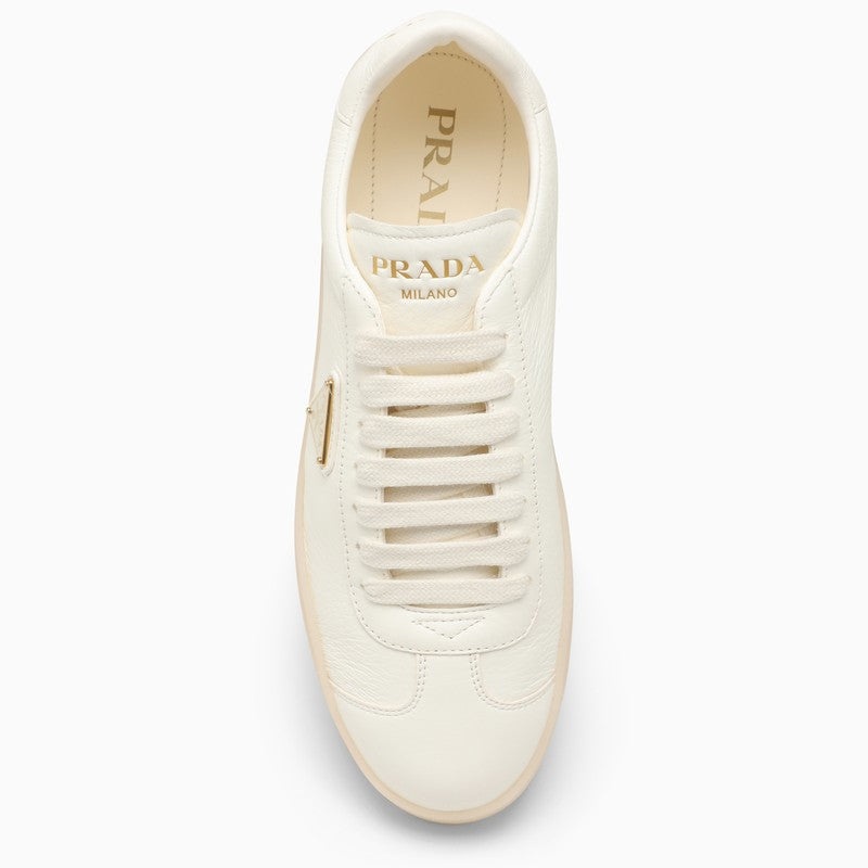 フラットシューズ PRADA IVORY LEATHER TRAINER Ivory Leather sneakers | PRADA
