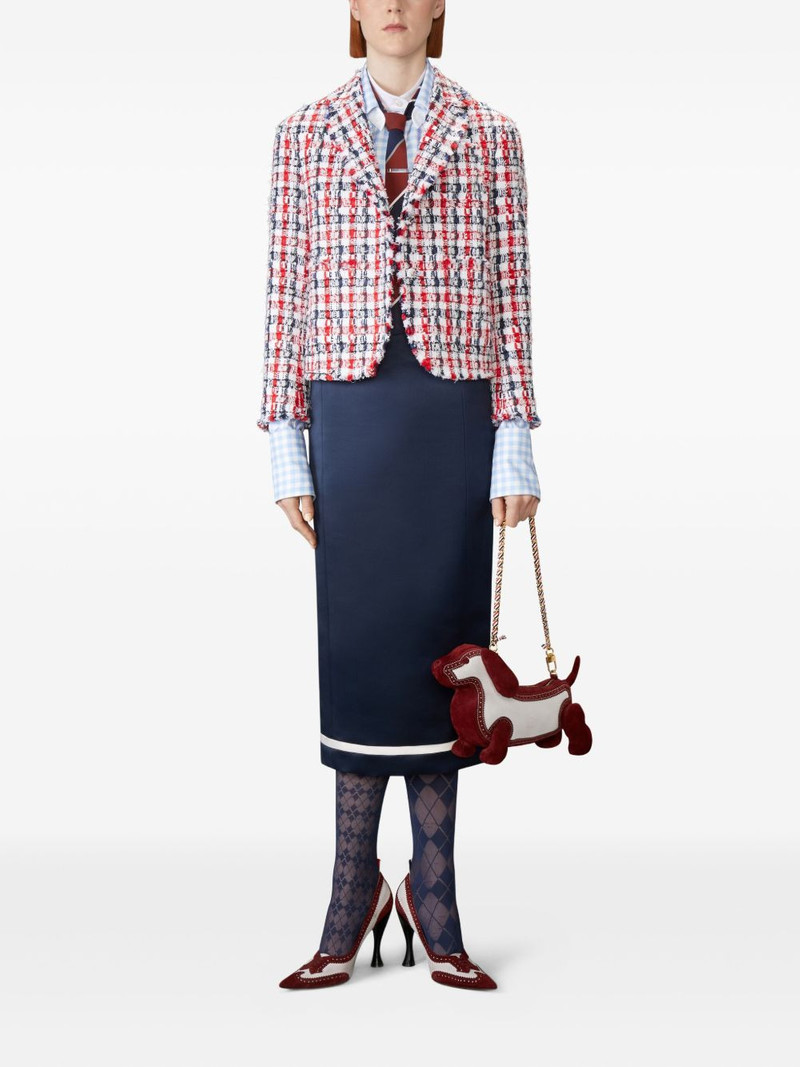 Thom Browne silk twill gingham-check shirt outlook