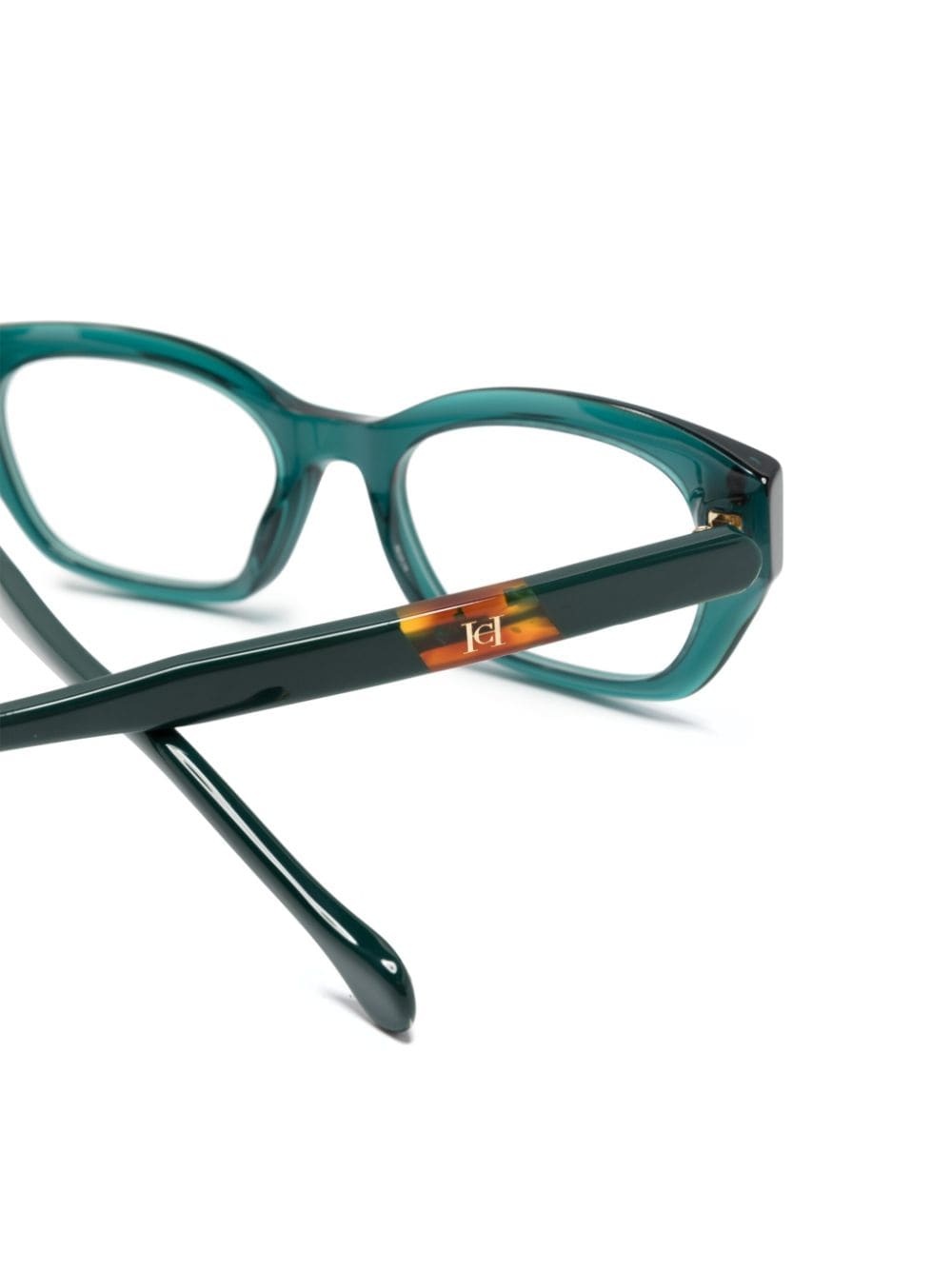 logo-plaque cat-eye frame glasses - 3
