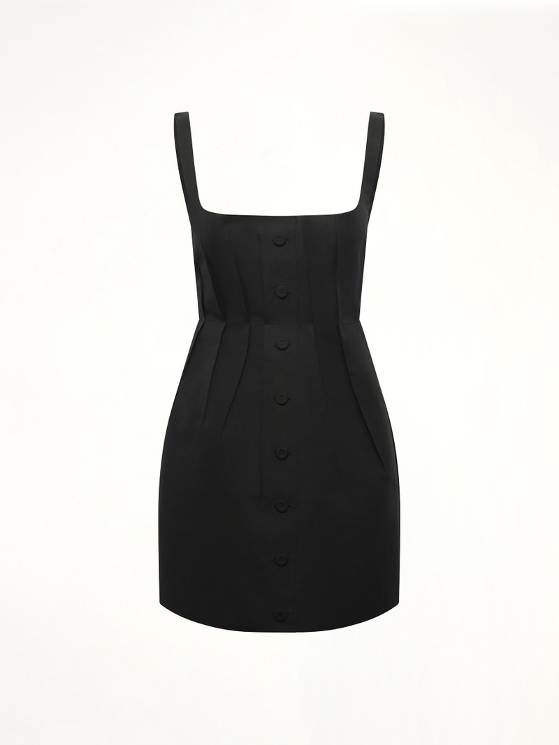 Marni Bonded Cotton Poplin Dress in Black outlook