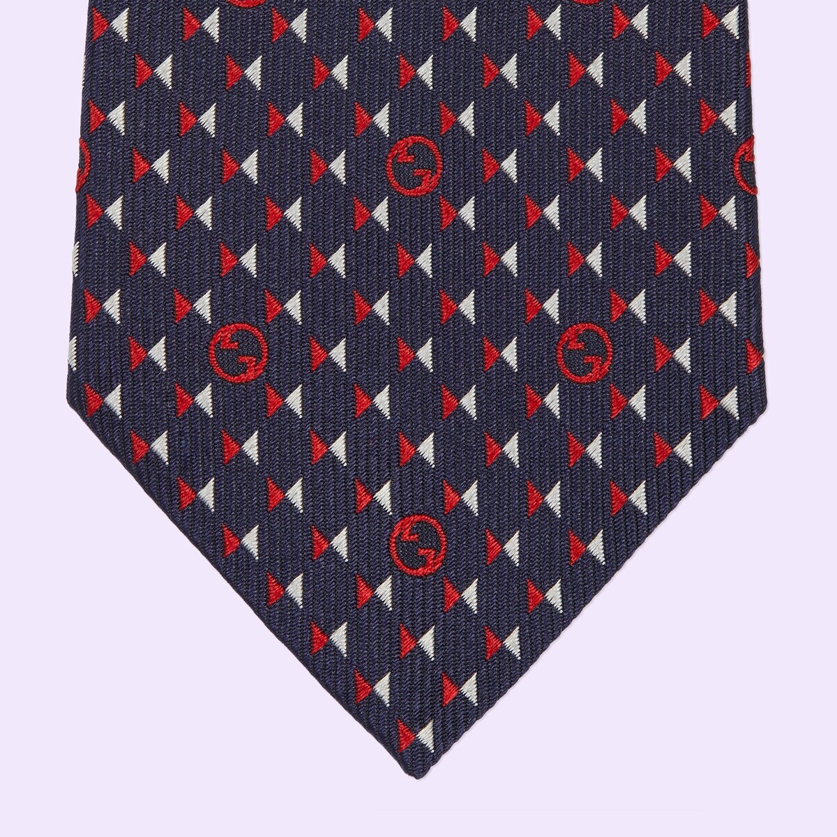 Round Interlocking G silk tie - 4