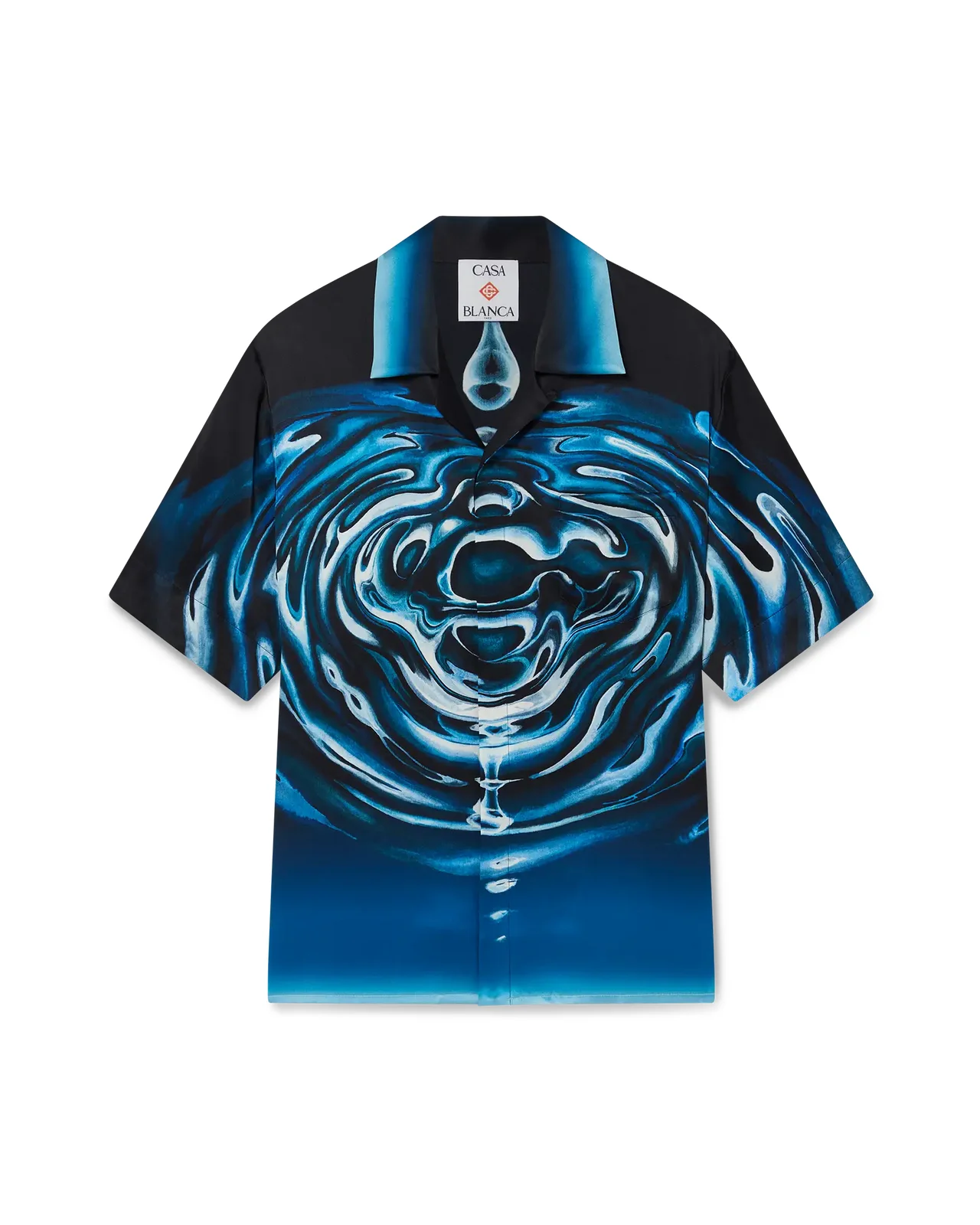 Warped Logo Repeat Silk Short Sleeve Shirt - 1