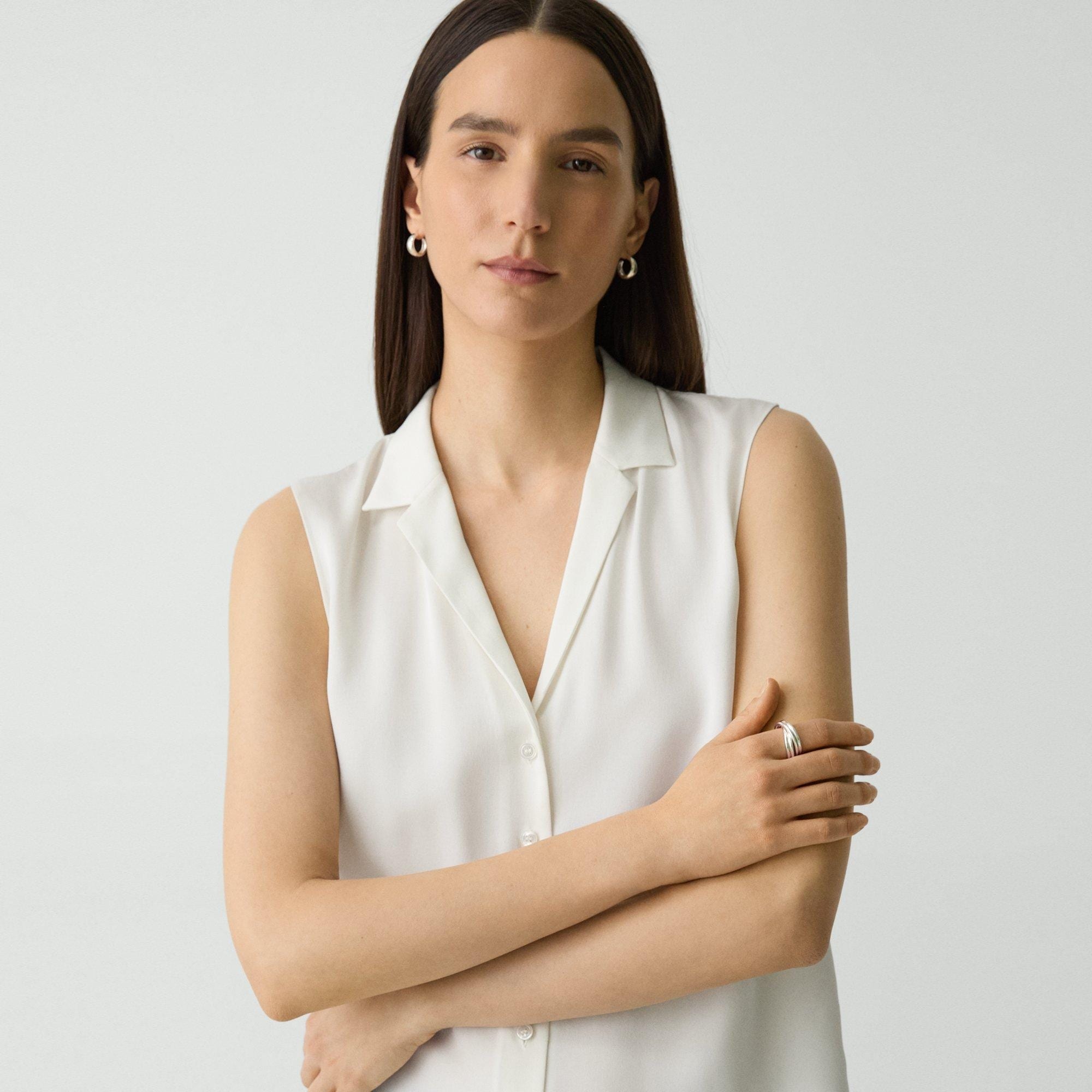 Camp Collar Blouse in Silk Georgette - 5