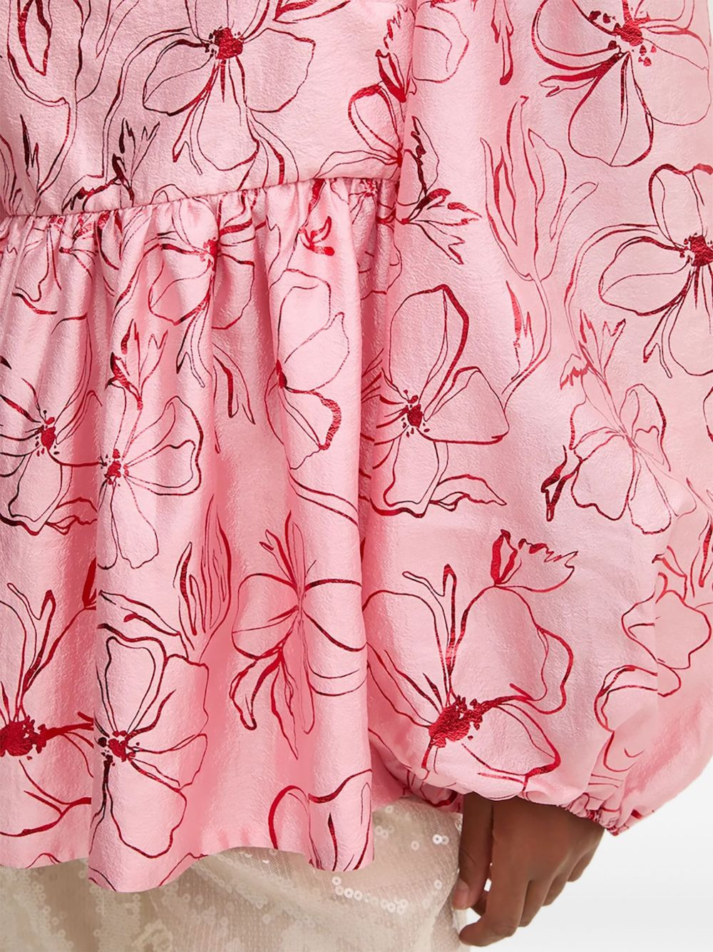 balloon-sleeve floral top - 5
