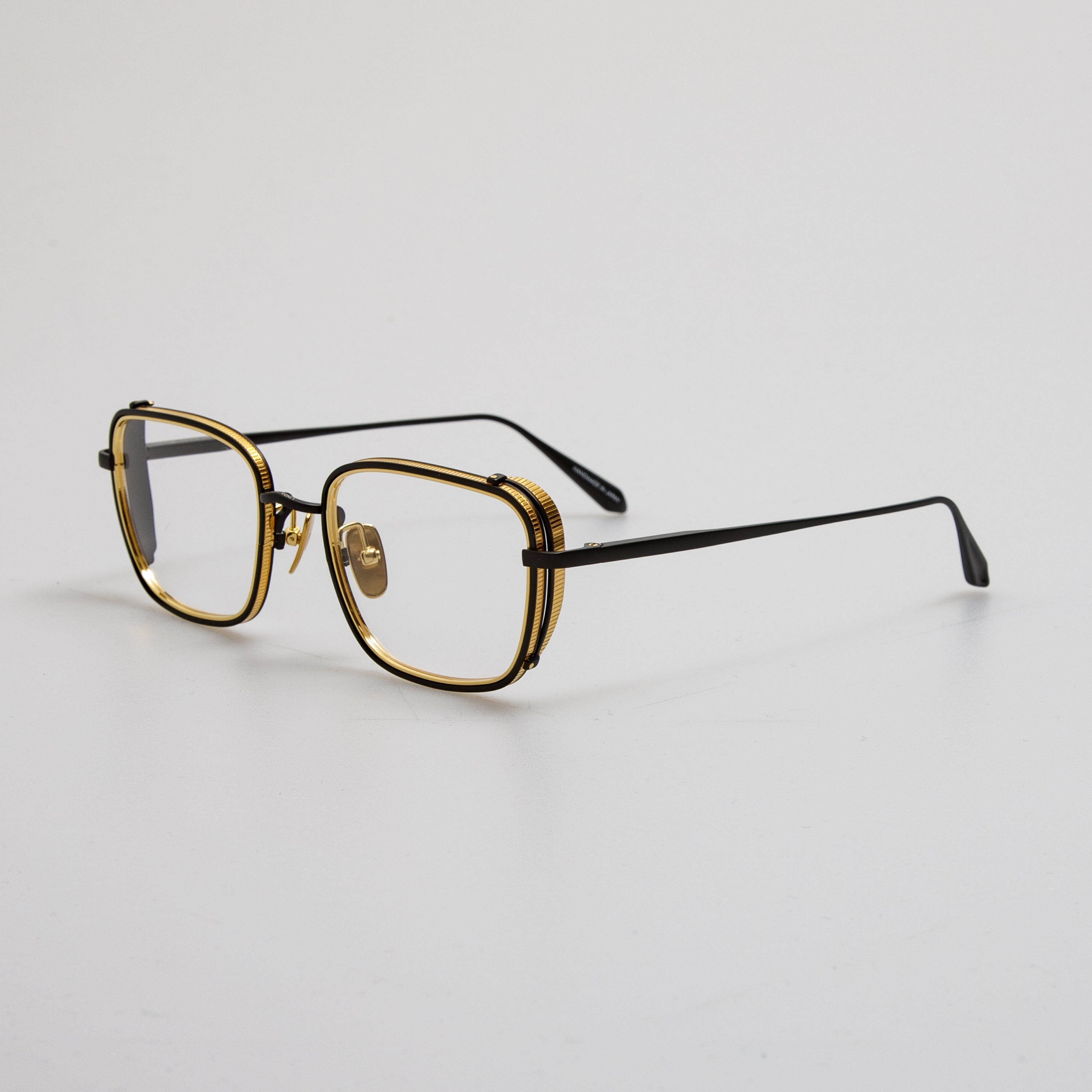 Ofer Rectangular Optical Frame in Matt Nickel and Yellow Gold - 2