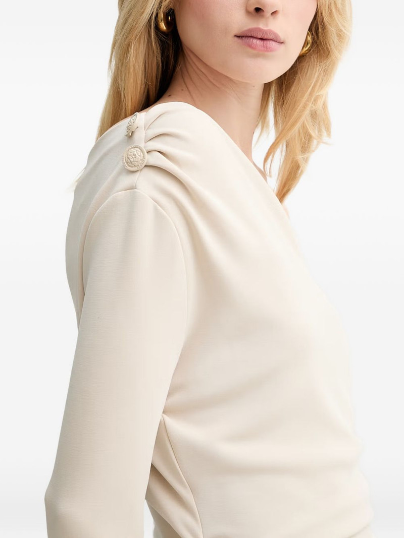 draped off-the-shoulder mini dress 4