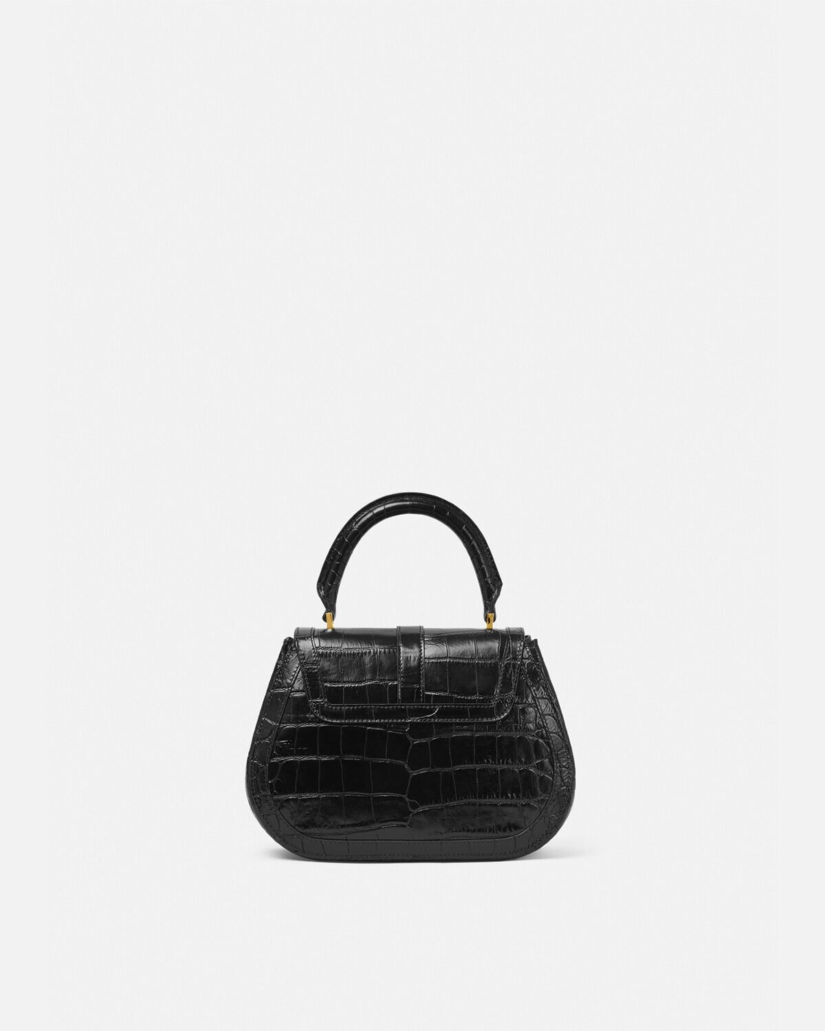 Croc-Effect Greca Goddess Top Handle Bag - 7