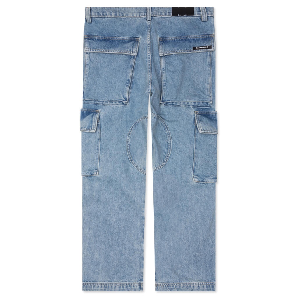 DENIM LOGO CARGOS - LIGHT WASH - 2