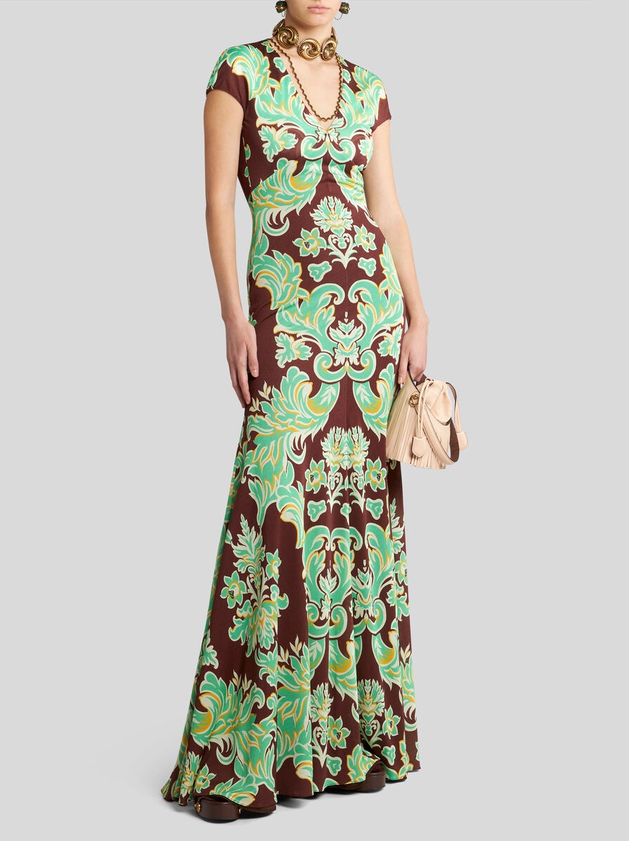 ワンピース ETRO FW25 Printed viscose dress (WRHA043399SP4G5 X0865) Etro PRINTED JERSEY DRESS | REVERSIBLE