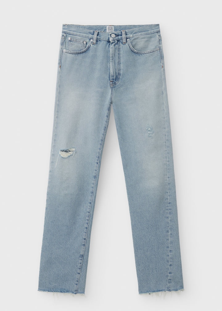 Twisted seam denim distressed light blue - 1