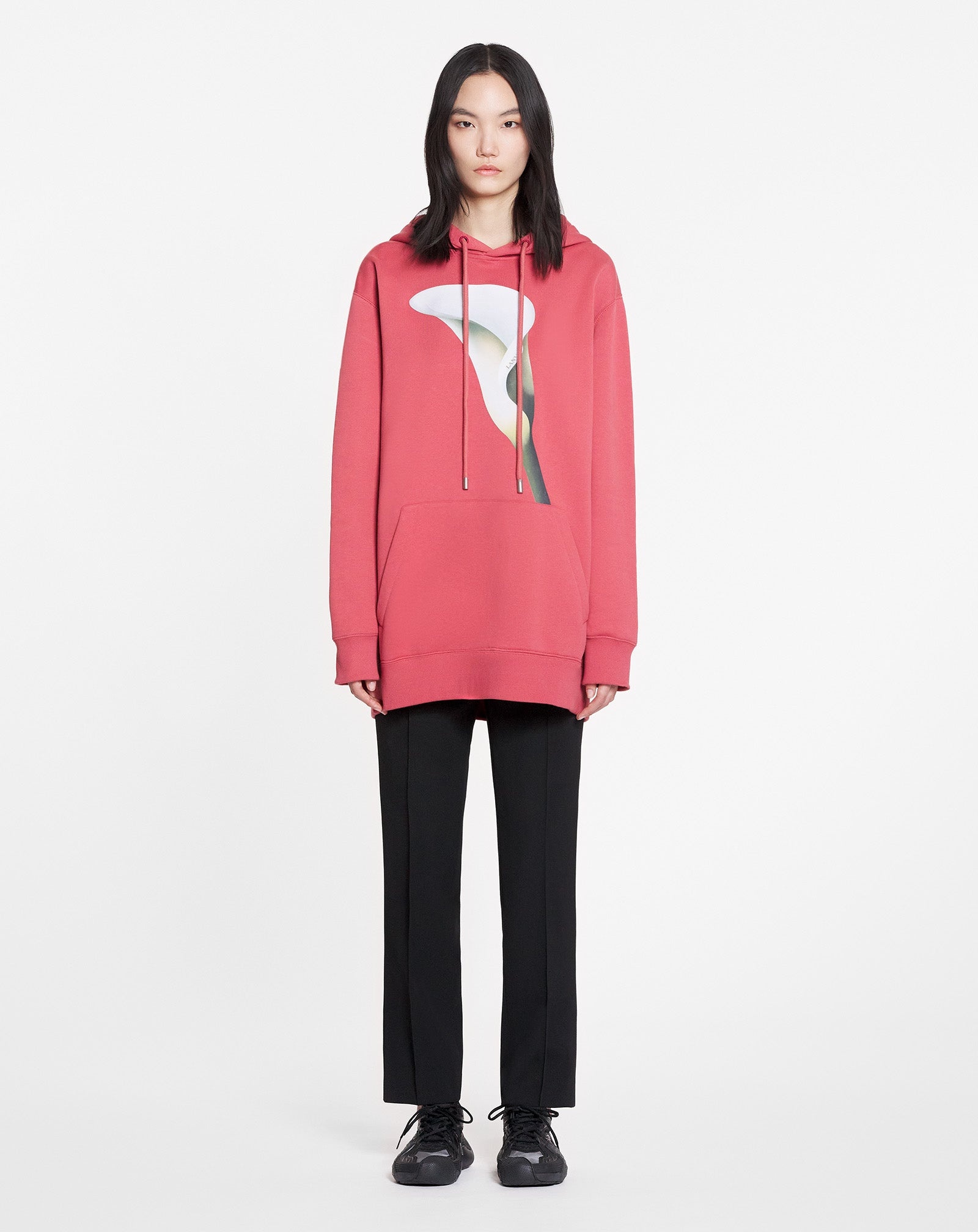 OVERSIZED HOODIE WITH CALLA LILY PRINT - 2