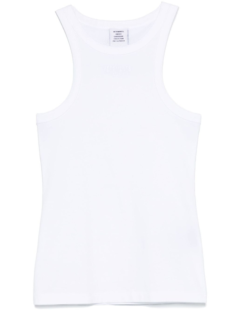 logo-embroidered tank top 1
