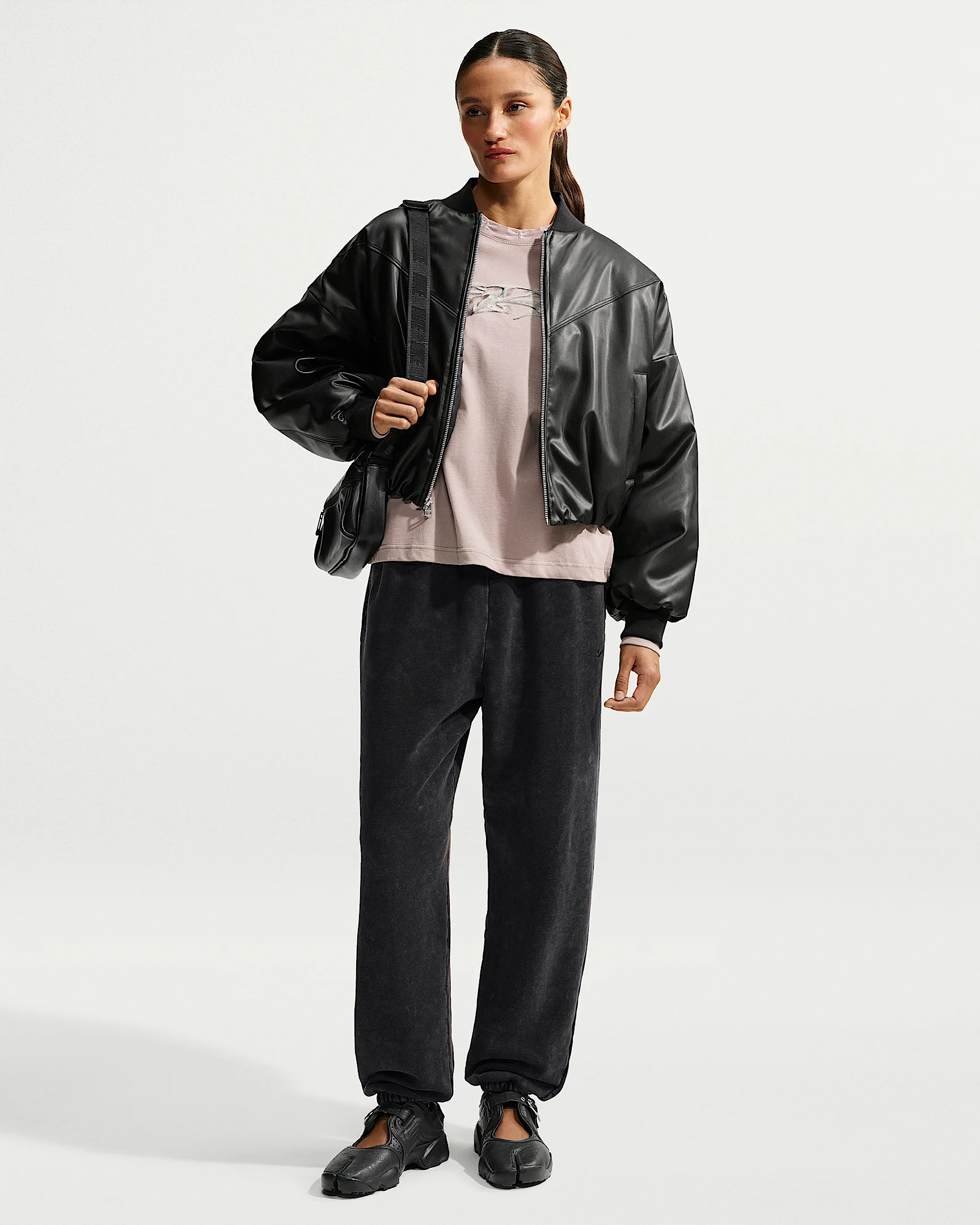 Nike Studio Fleece Medium Weight Women's Oversized Washed High-Rise Cuffed Pants - 1